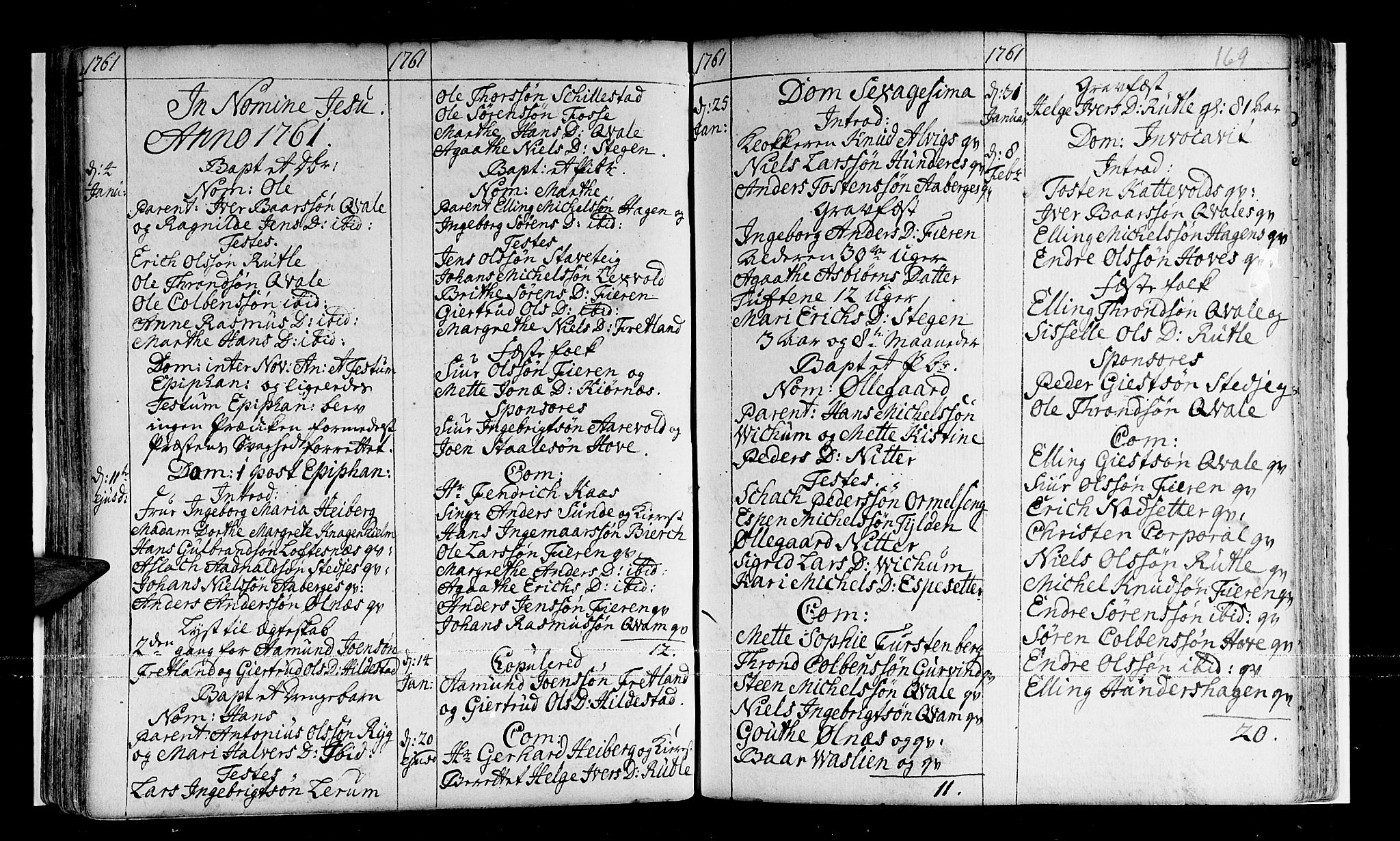 Sogndal sokneprestembete, SAB/A-81301/H/Haa/Haaa/L0003: Parish register (official) no. A 3, 1747-1768, p. 169