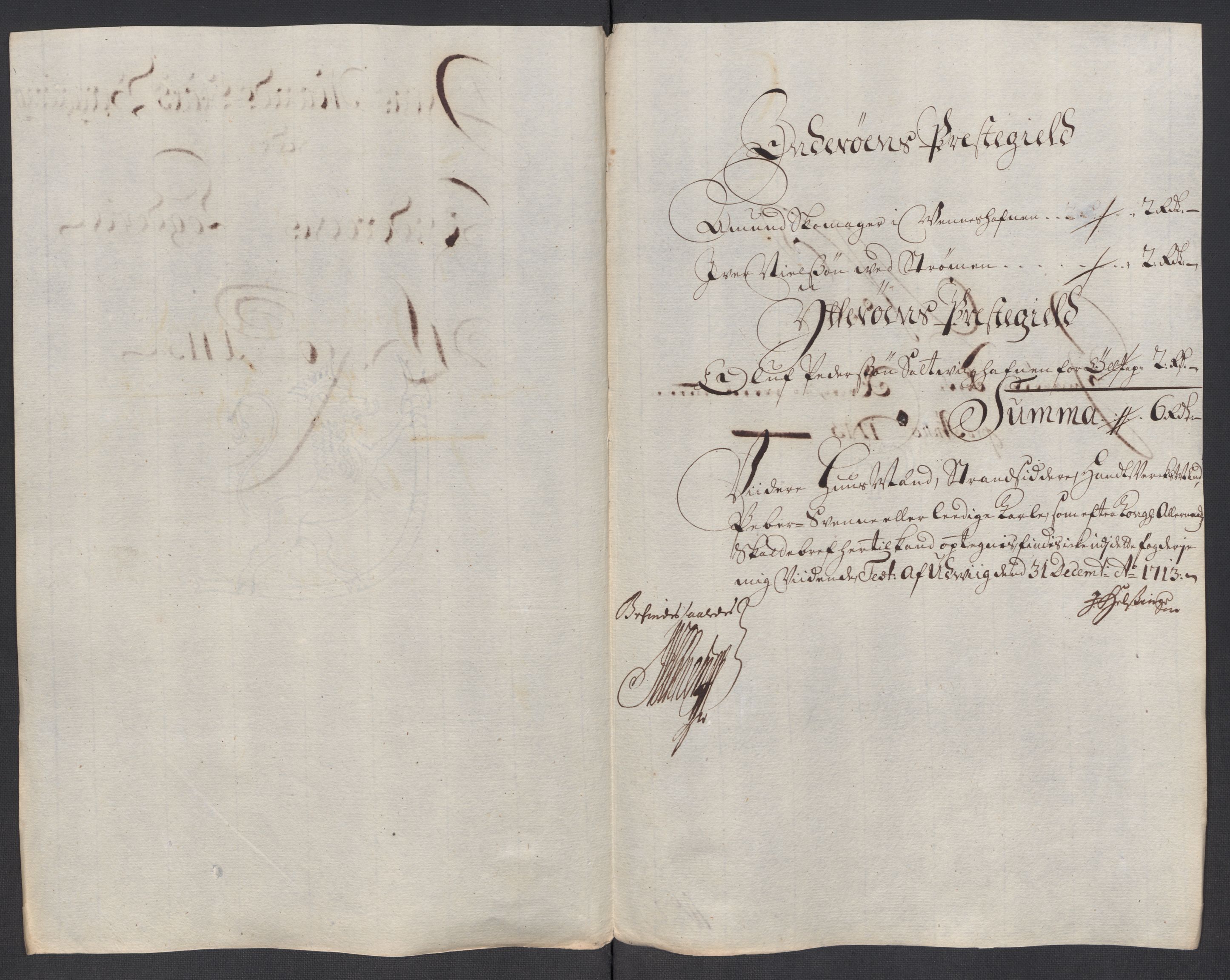 Rentekammeret inntil 1814, Reviderte regnskaper, Fogderegnskap, RA/EA-4092/R63/L4321: Fogderegnskap Inderøy, 1713, p. 231