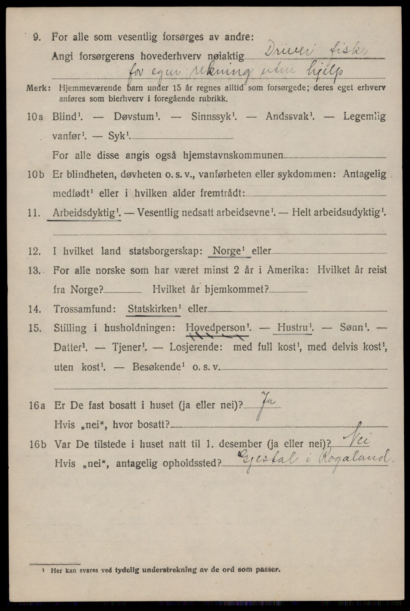 SAST, 1920 census for Ogna, 1920, p. 2444