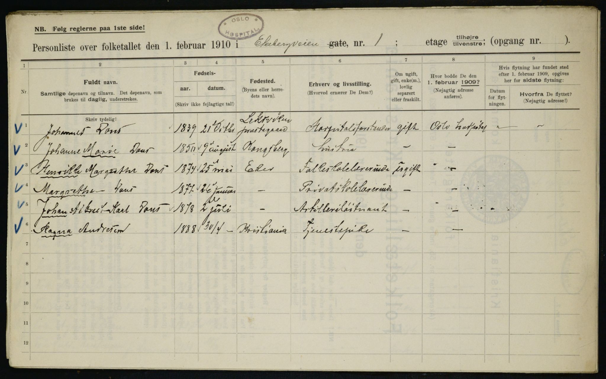 OBA, Municipal Census 1910 for Kristiania, 1910, p. 18381