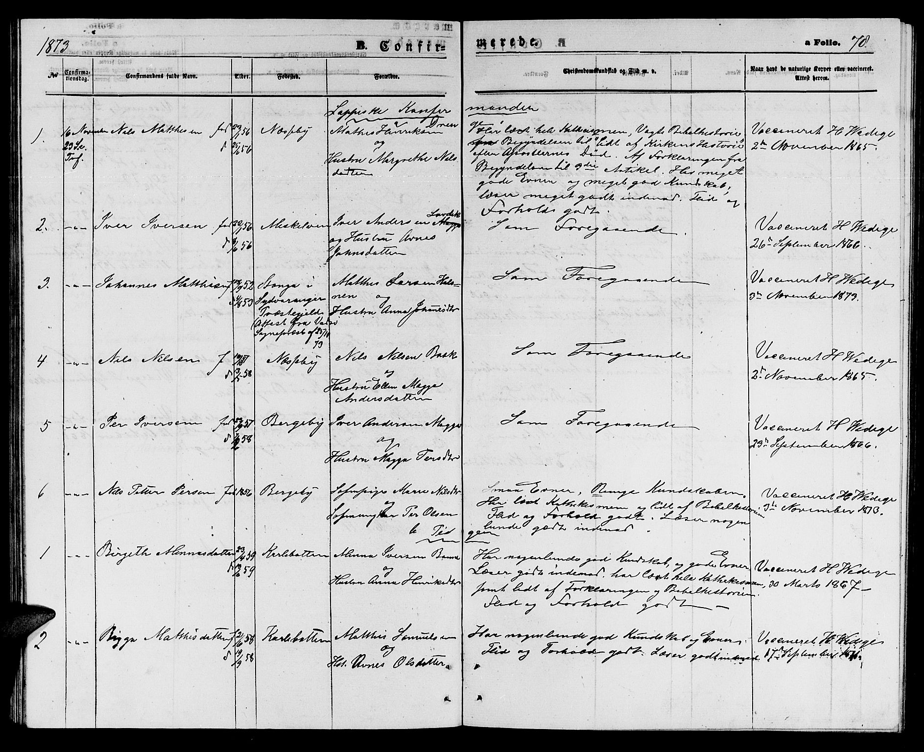 Nesseby sokneprestkontor, AV/SATØ-S-1330/H/Hb/L0003klokker: Parish register (copy) no. 3, 1869-1876, p. 78