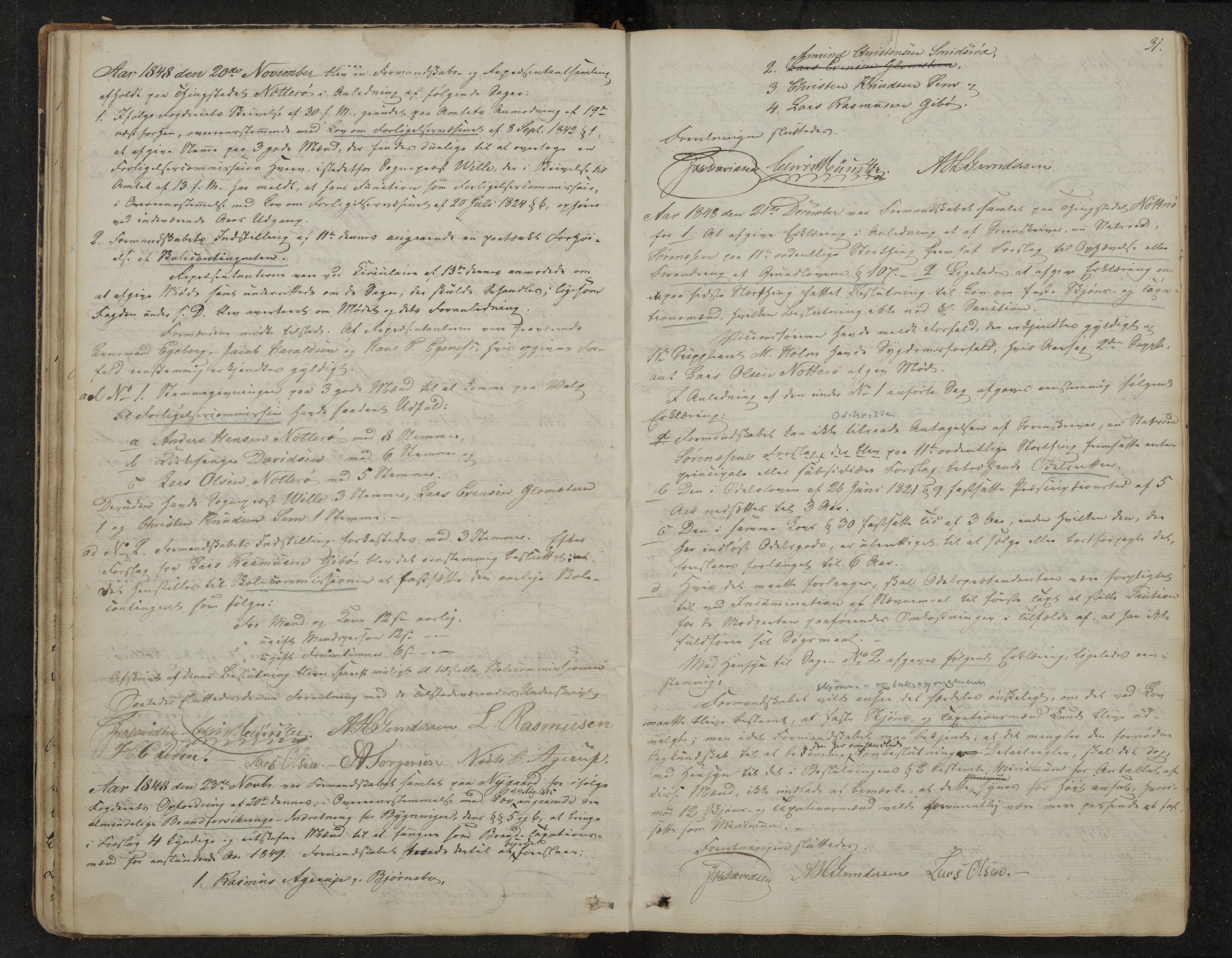 Nøtterøy formannskap og sentraladministrasjon, IKAK/0722021-1/A/Aa/L0001: Møtebok, 1837-1862, p. 31