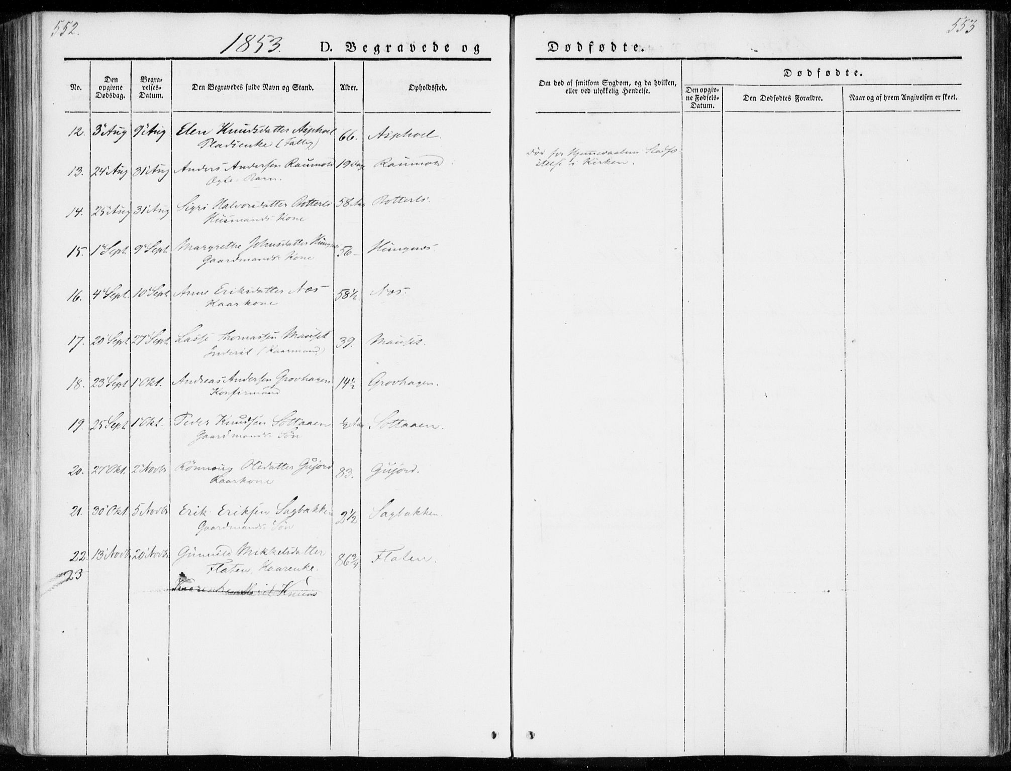 Ministerialprotokoller, klokkerbøker og fødselsregistre - Møre og Romsdal, SAT/A-1454/557/L0680: Parish register (official) no. 557A02, 1843-1869, p. 552-553