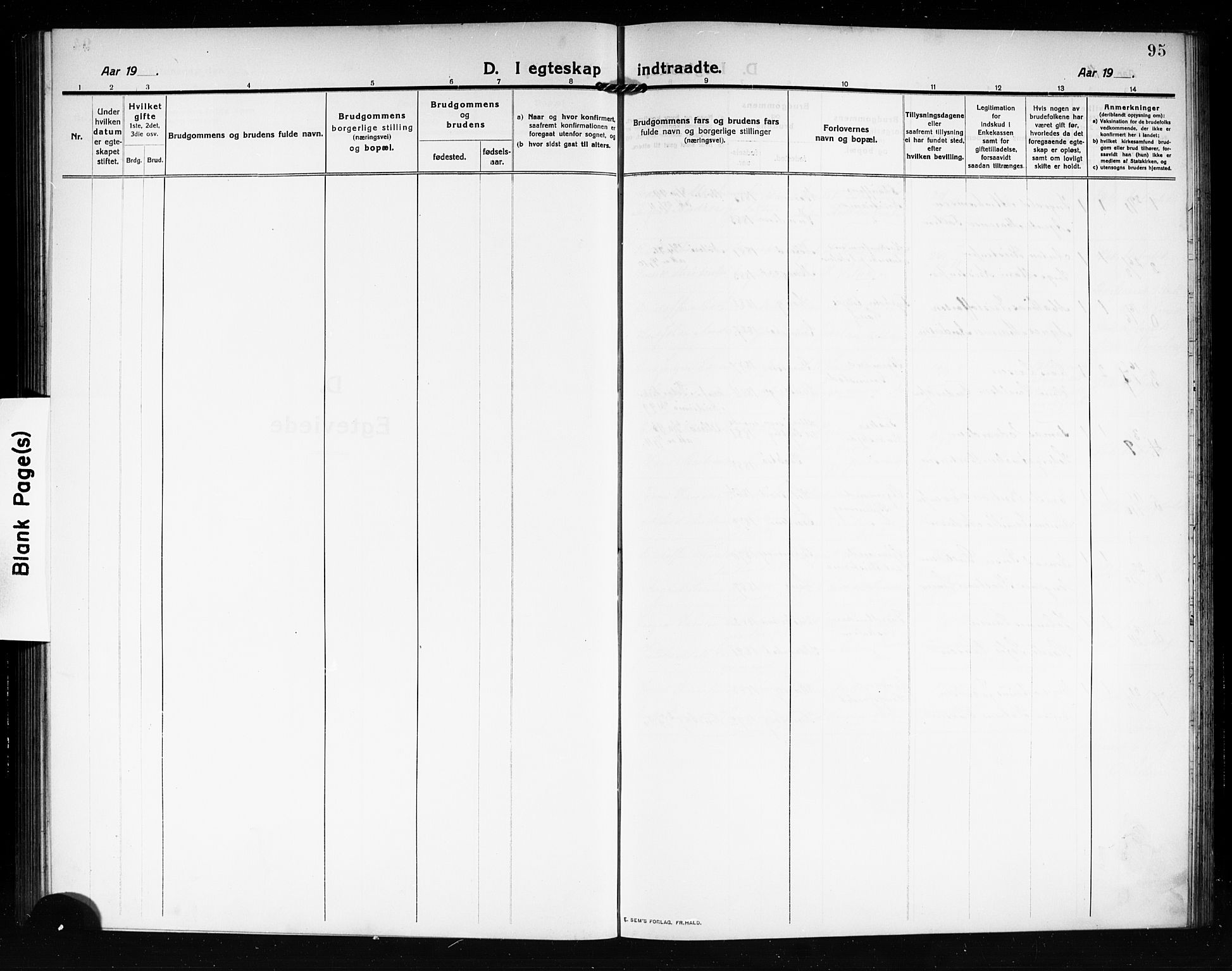 Tjøme kirkebøker, AV/SAKO-A-328/G/Ga/L0002: Parish register (copy) no. I 2, 1911-1920, p. 95