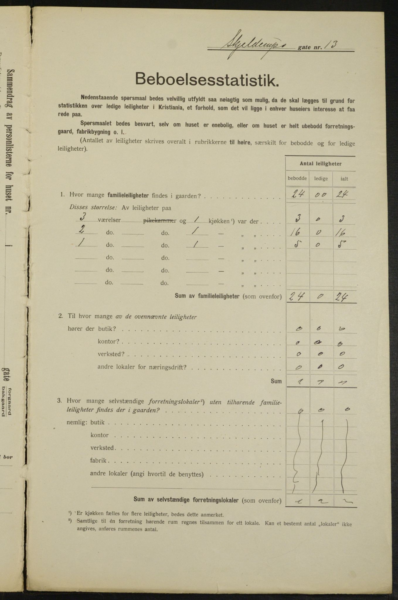 OBA, Municipal Census 1913 for Kristiania, 1913, p. 95826