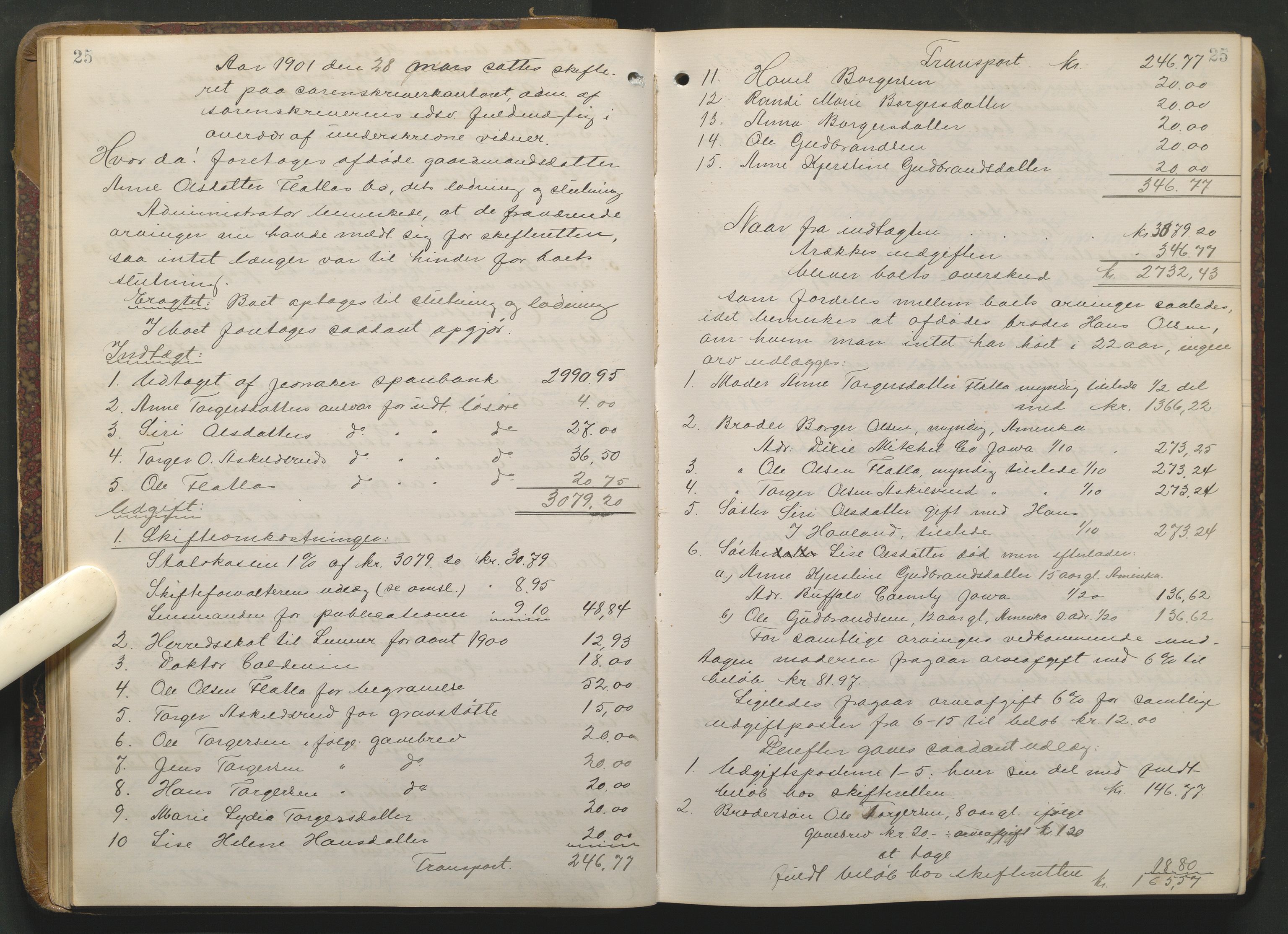 Hadeland og Land tingrett, AV/SAH-TING-010/J/Jd/L0004: Skifteutlodningsprotokoll, 1900-1913, p. 25