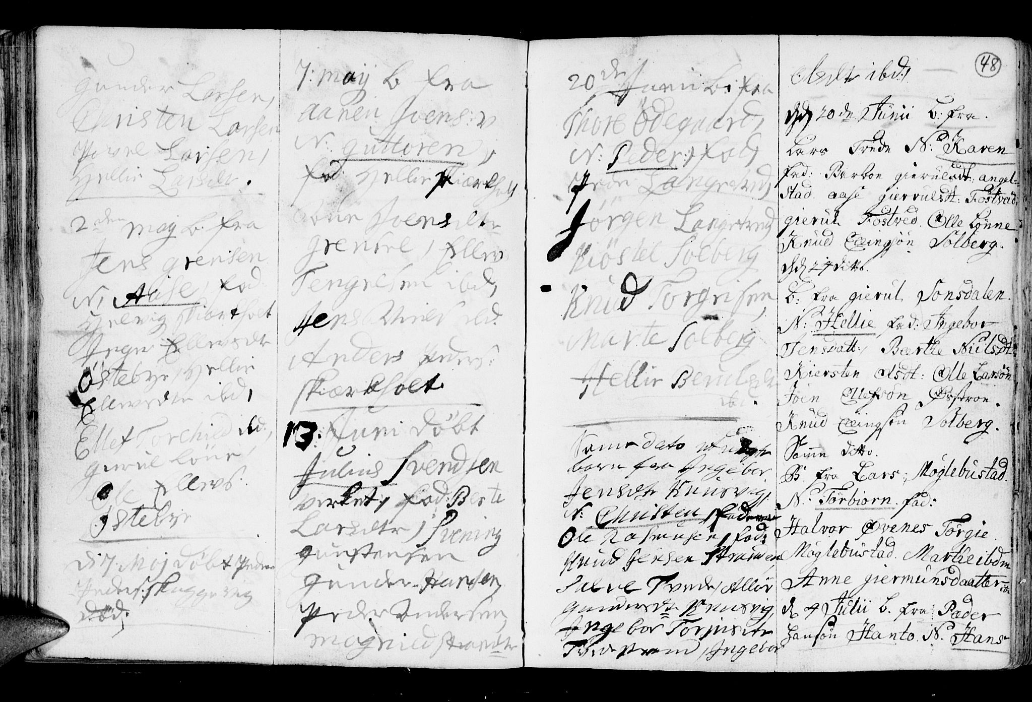 Holt sokneprestkontor, AV/SAK-1111-0021/F/Fb/L0005: Parish register (copy) no. B 5, 1746-1764, p. 48