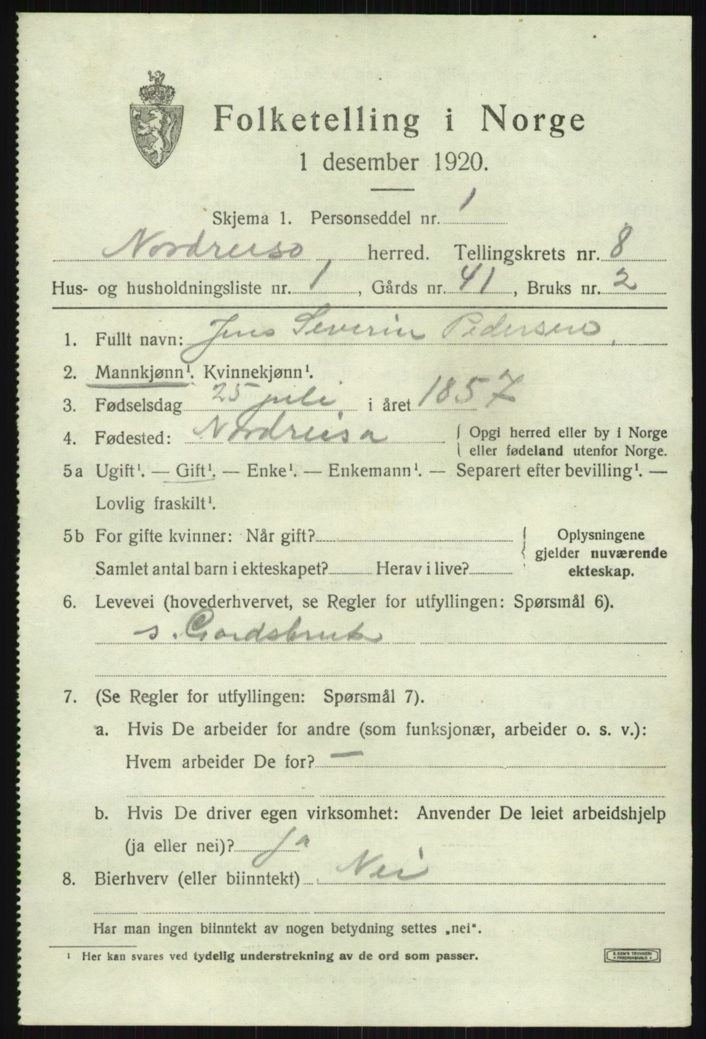 SATØ, 1920 census for Nordreisa, 1920, p. 3245