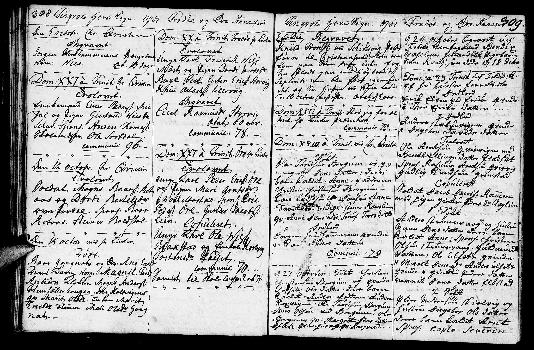 Ministerialprotokoller, klokkerbøker og fødselsregistre - Møre og Romsdal, SAT/A-1454/586/L0979: Parish register (official) no. 586A05, 1751-1776, p. 308-309
