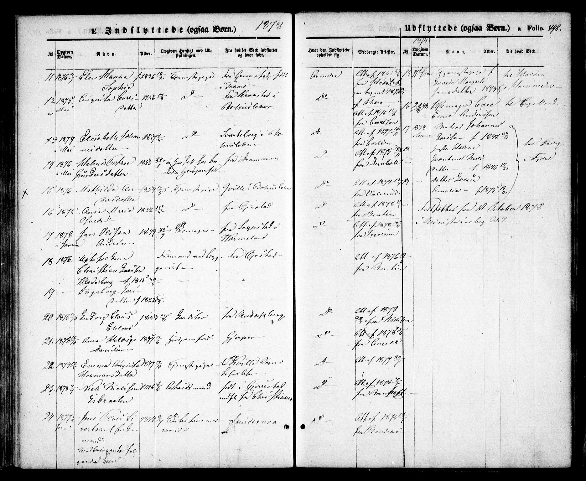 Arendal sokneprestkontor, Trefoldighet, AV/SAK-1111-0040/F/Fa/L0007: Parish register (official) no. A 7, 1868-1878, p. 498