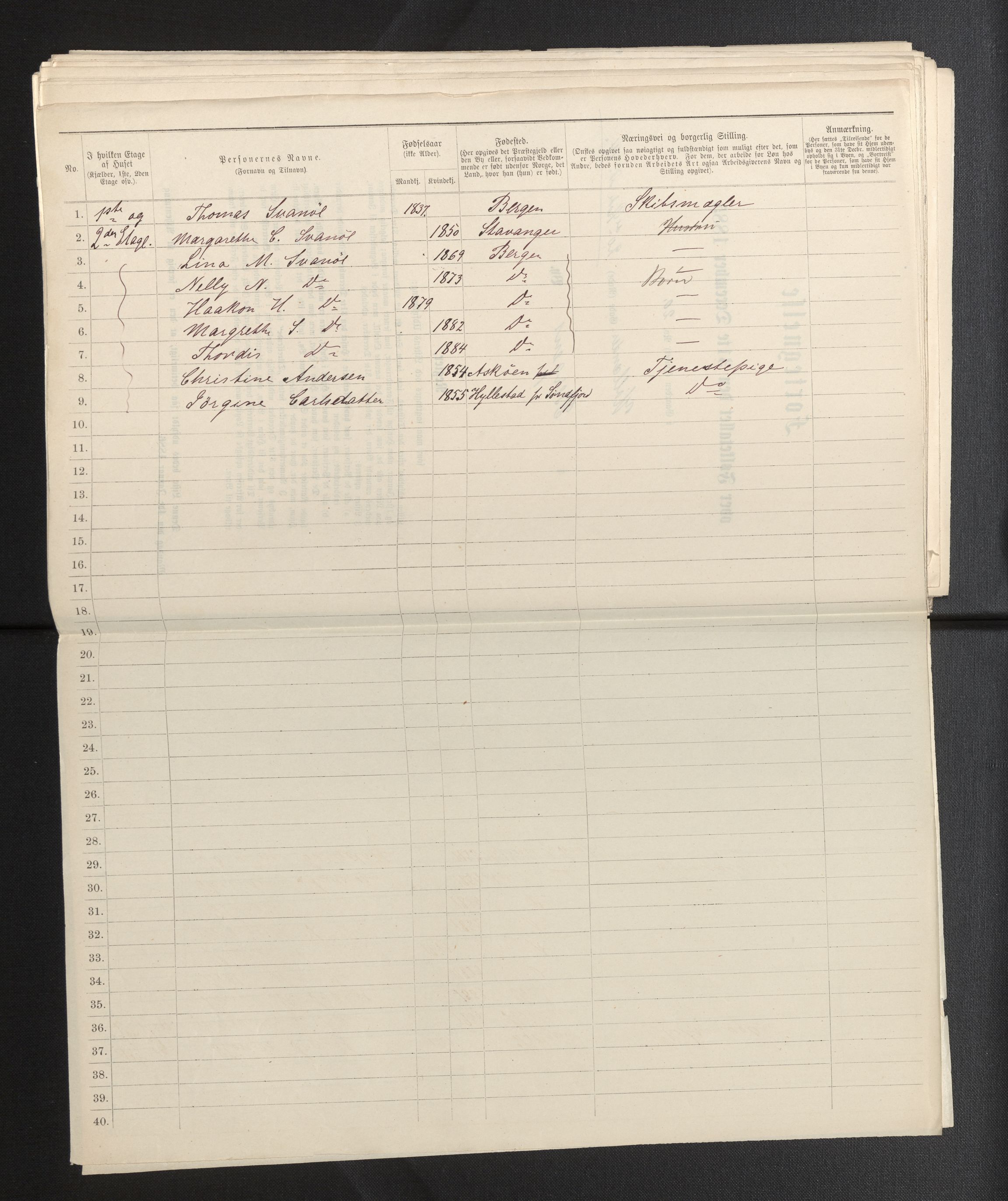 SAB, 1885 census for 1301 Bergen, 1885, p. 2240