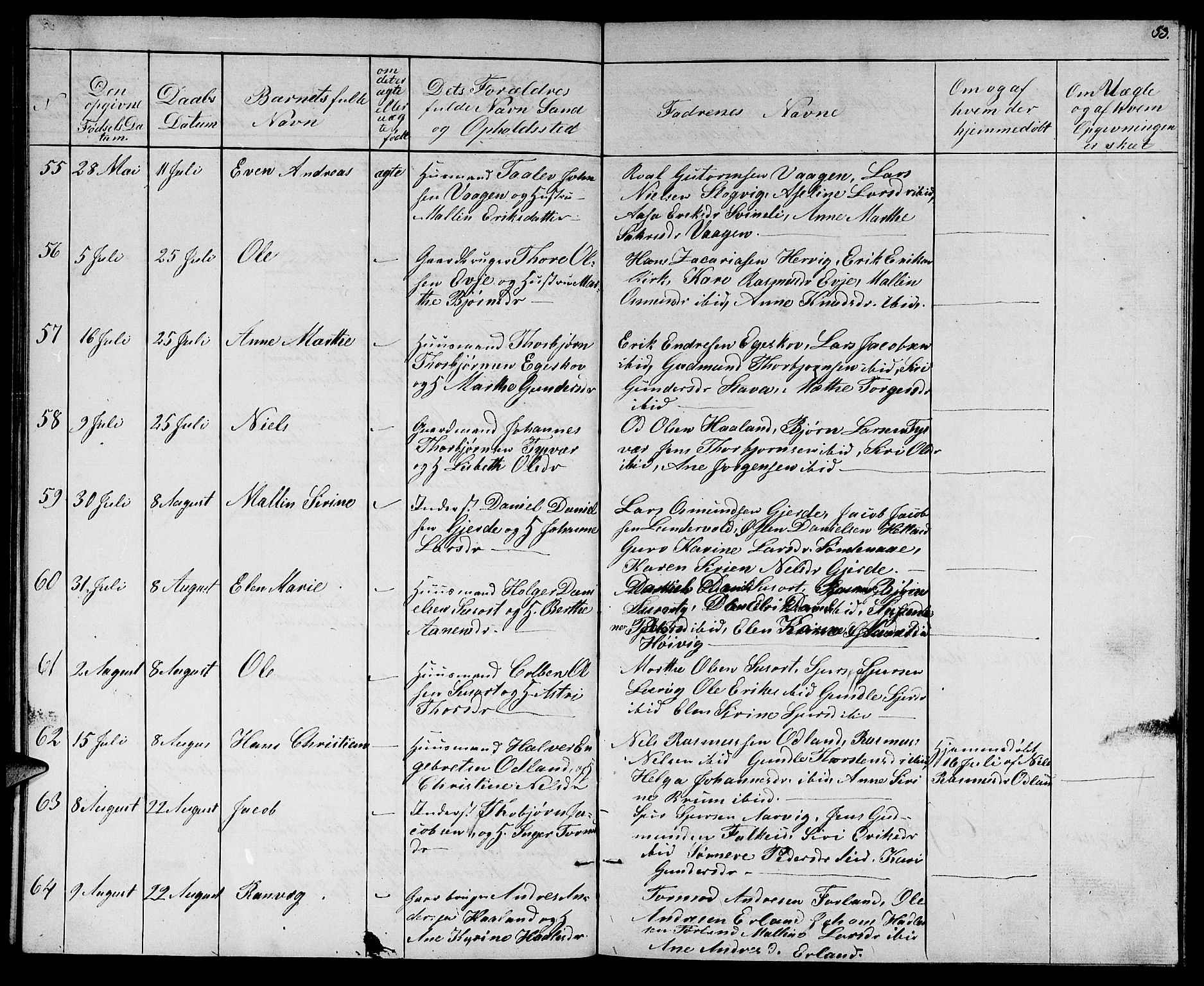 Tysvær sokneprestkontor, SAST/A -101864/H/Ha/Hab/L0002: Parish register (copy) no. B 2, 1852-1868, p. 53
