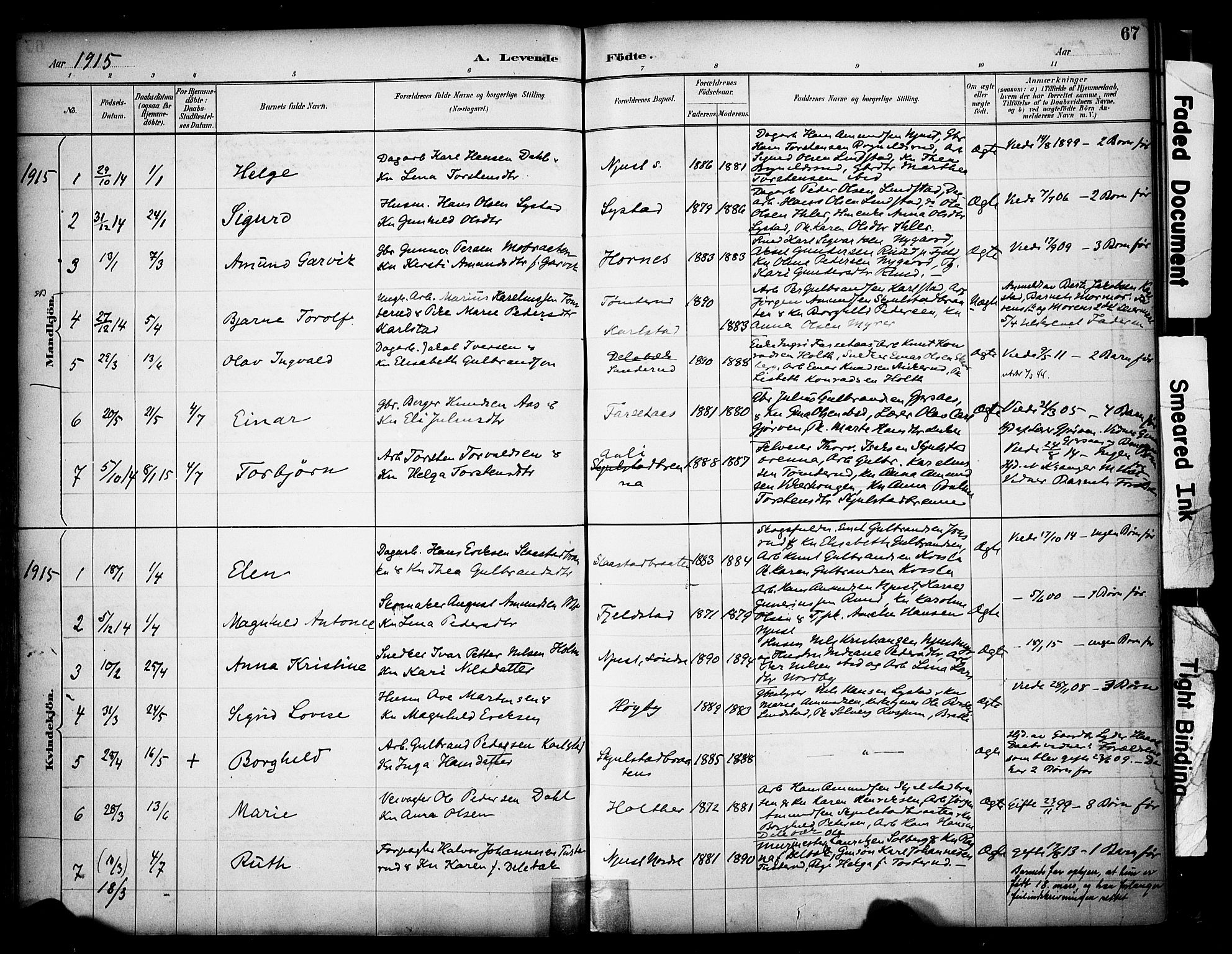 Sør-Odal prestekontor, AV/SAH-PREST-030/H/Ha/Haa/L0009: Parish register (official) no. 9, 1886-1926, p. 67