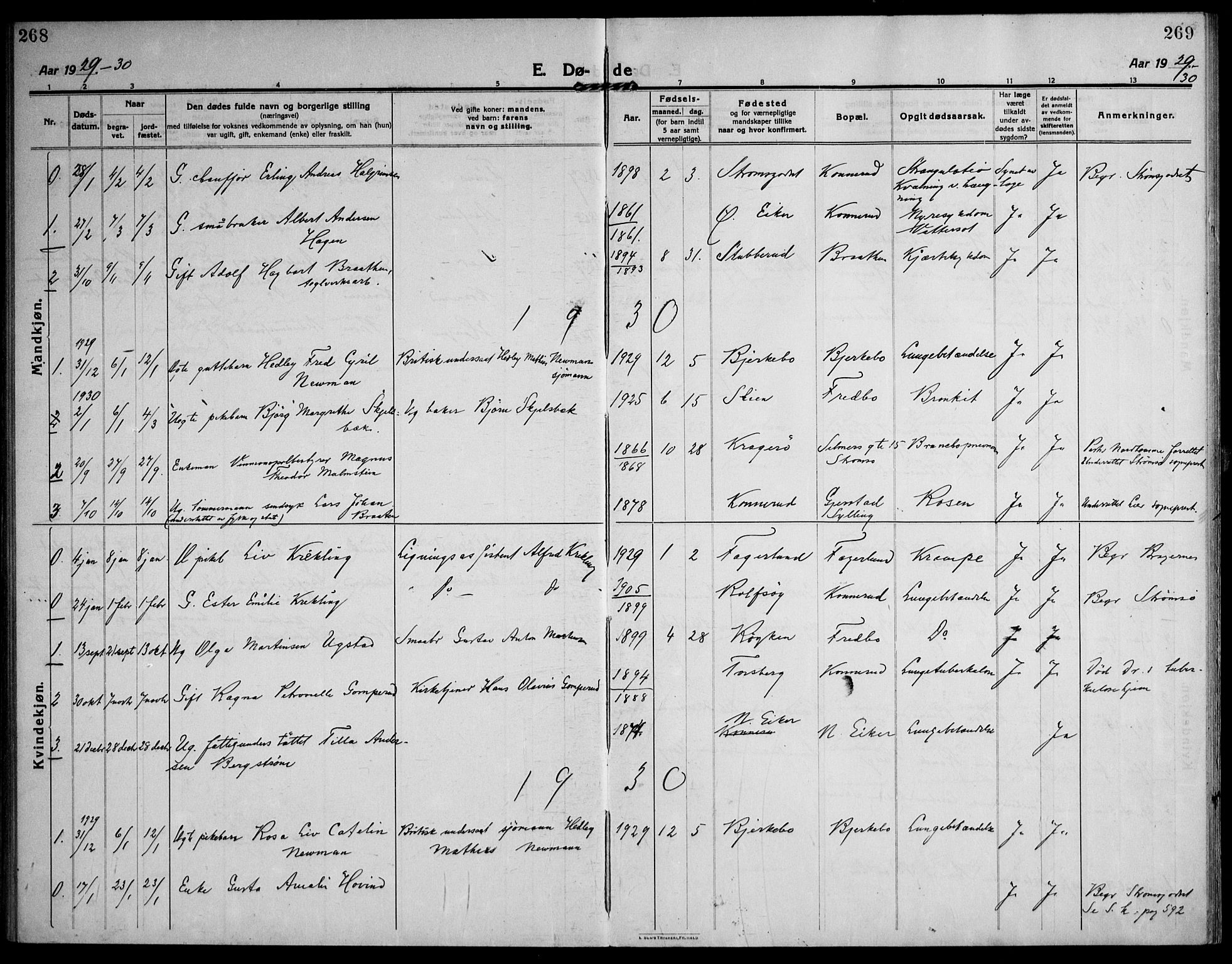 Skoger kirkebøker, SAKO/A-59/F/Fb/L0002: Parish register (official) no. II 2, 1914-1941, p. 268-269