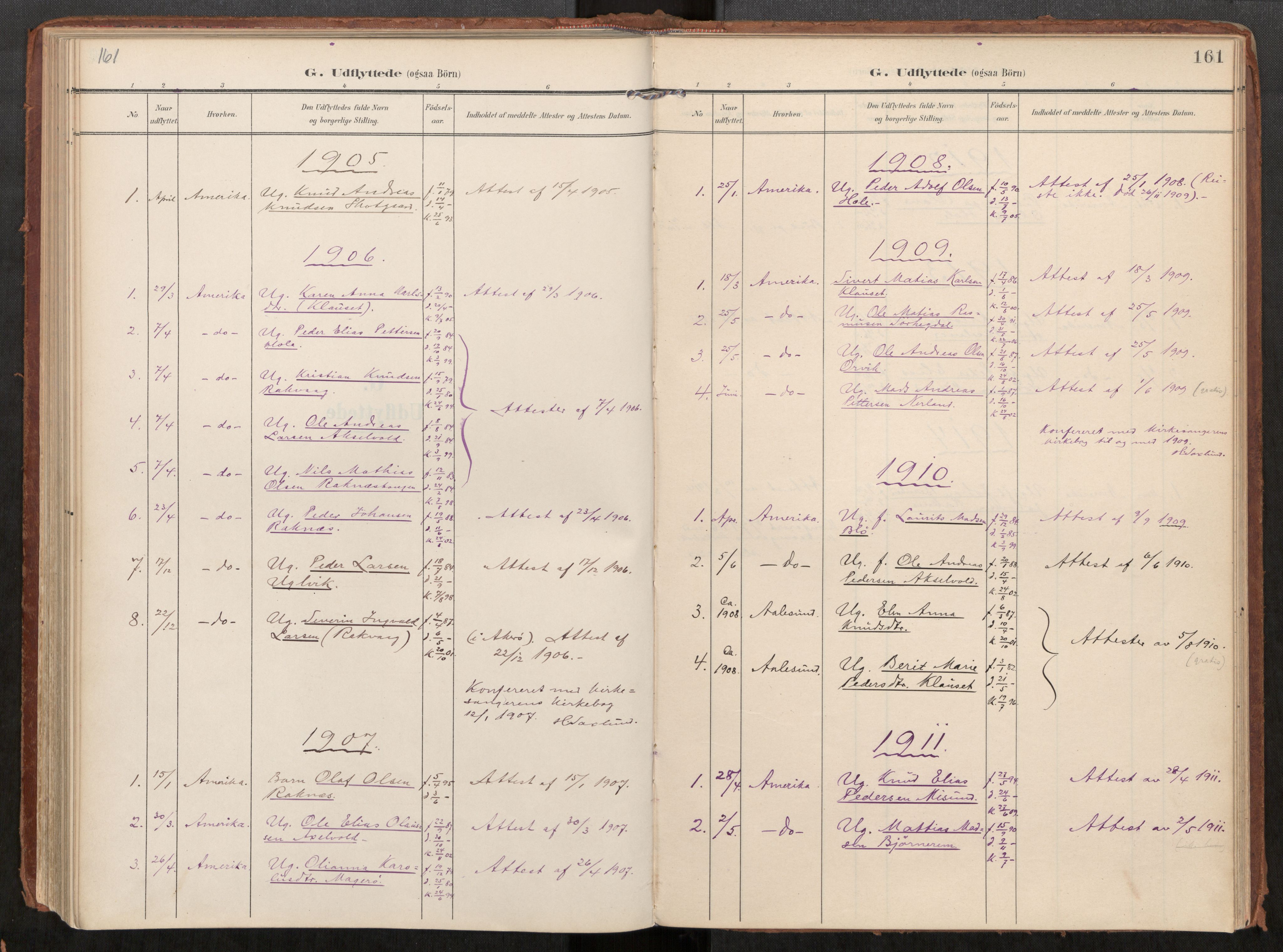 Ministerialprotokoller, klokkerbøker og fødselsregistre - Møre og Romsdal, AV/SAT-A-1454/563/L0740: Parish register (official) no. 563A02, 1903-1923, p. 161