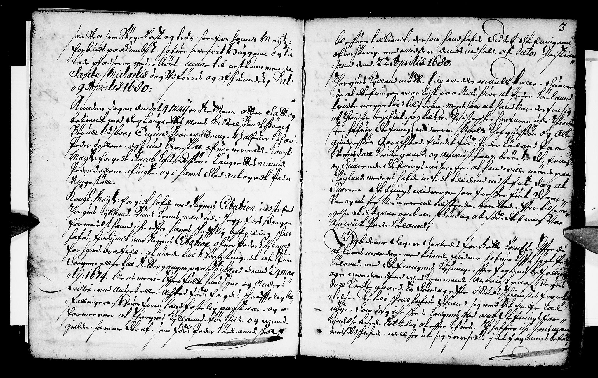 Østre Råbyggelag sorenskriveri, AV/SAK-1221-0016/F/Fa/L0001: Tingbok 1a med register, 1680, p. 2b-3a