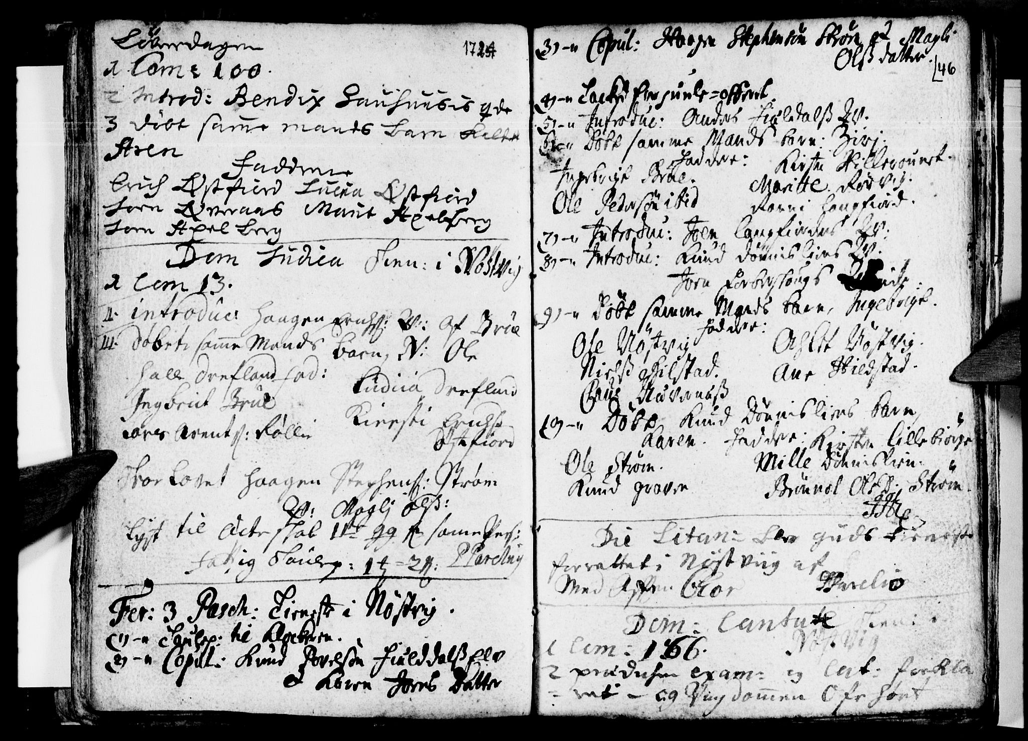 Ministerialprotokoller, klokkerbøker og fødselsregistre - Nordland, AV/SAT-A-1459/814/L0221: Parish register (official) no. 814A02, 1718-1762, p. 46