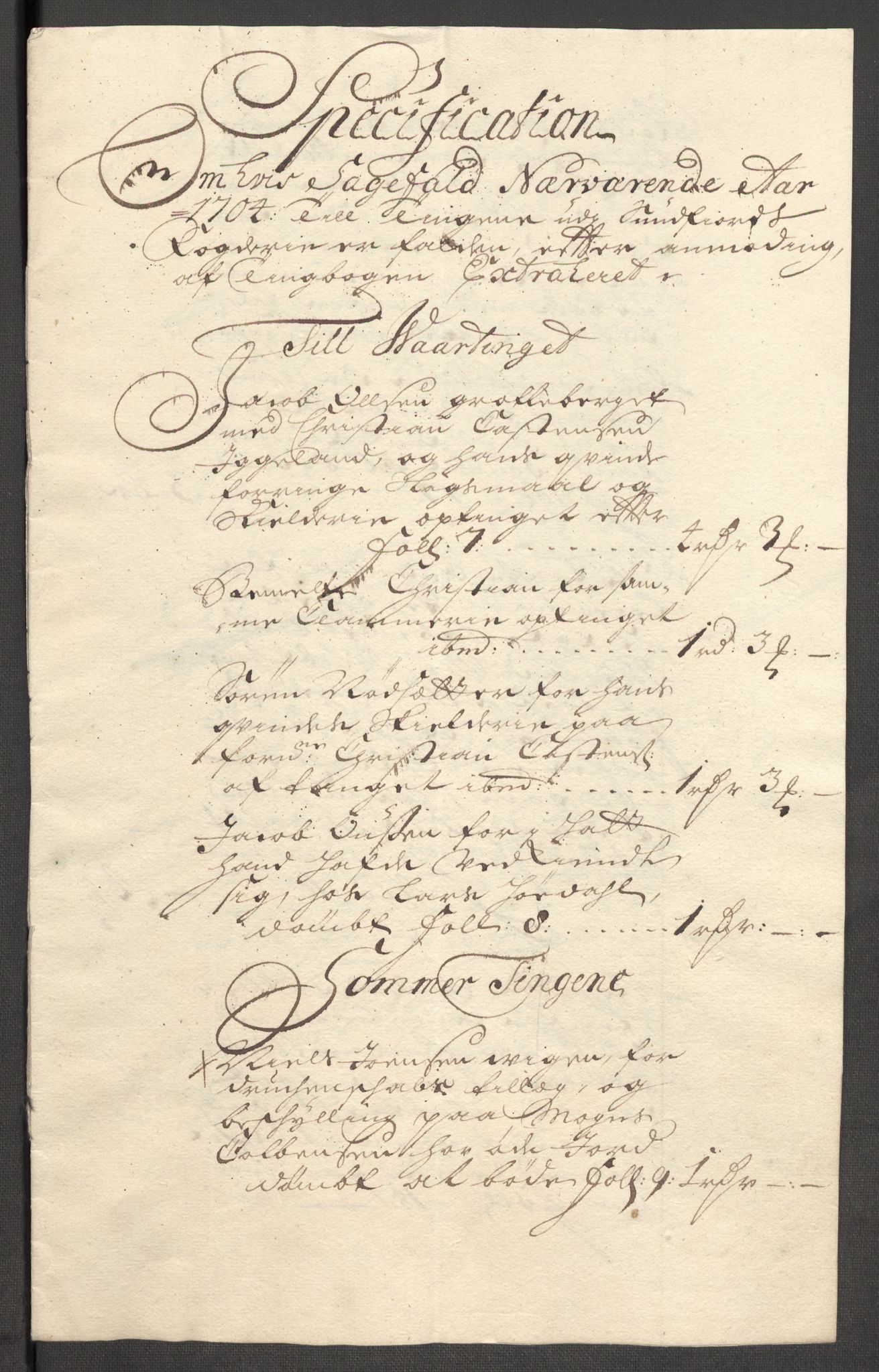 Rentekammeret inntil 1814, Reviderte regnskaper, Fogderegnskap, RA/EA-4092/R53/L3428: Fogderegnskap Sunn- og Nordfjord, 1704, p. 145
