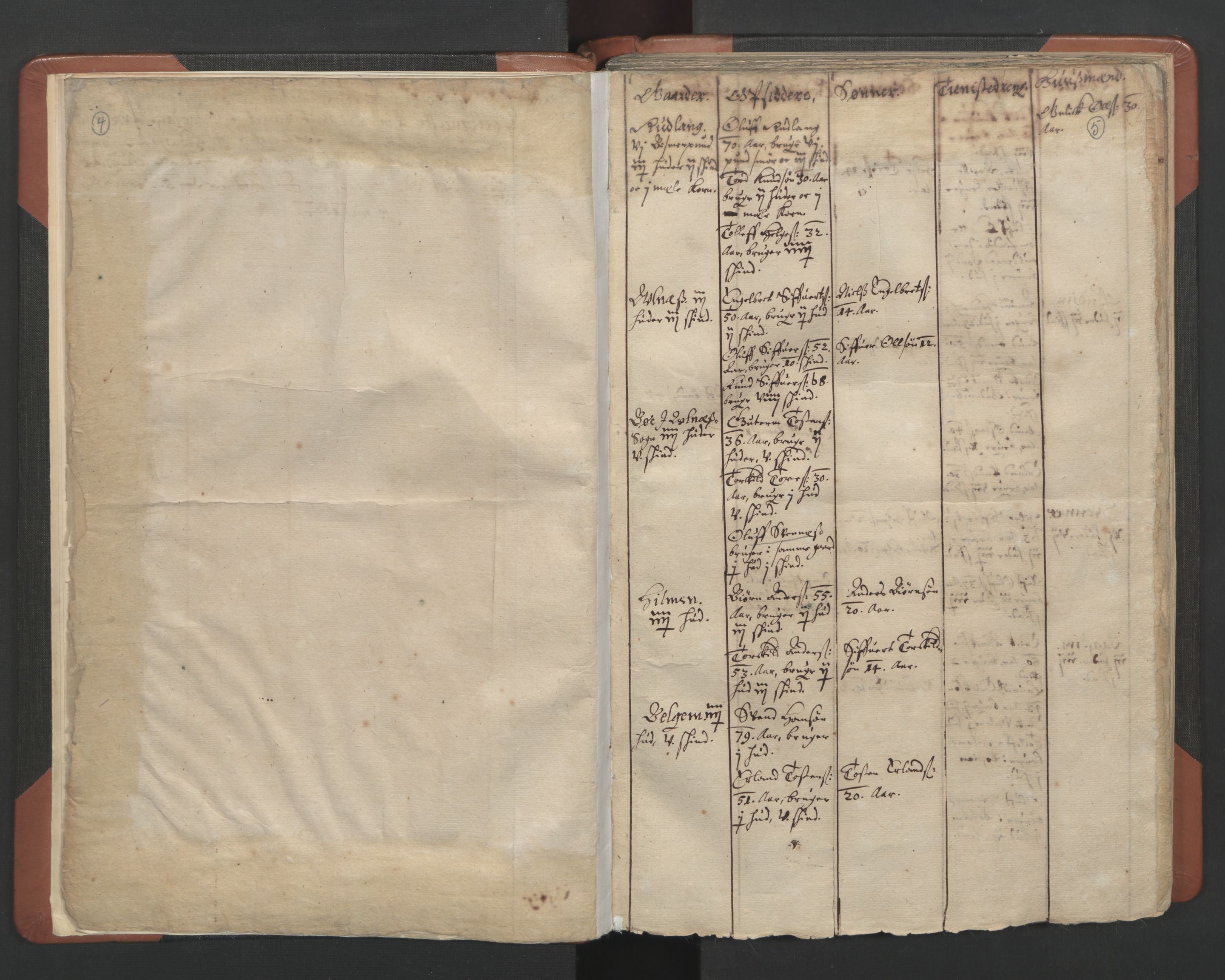 RA, Vicar's Census 1664-1666, no. 8: Valdres deanery, 1664-1666, p. 4-5
