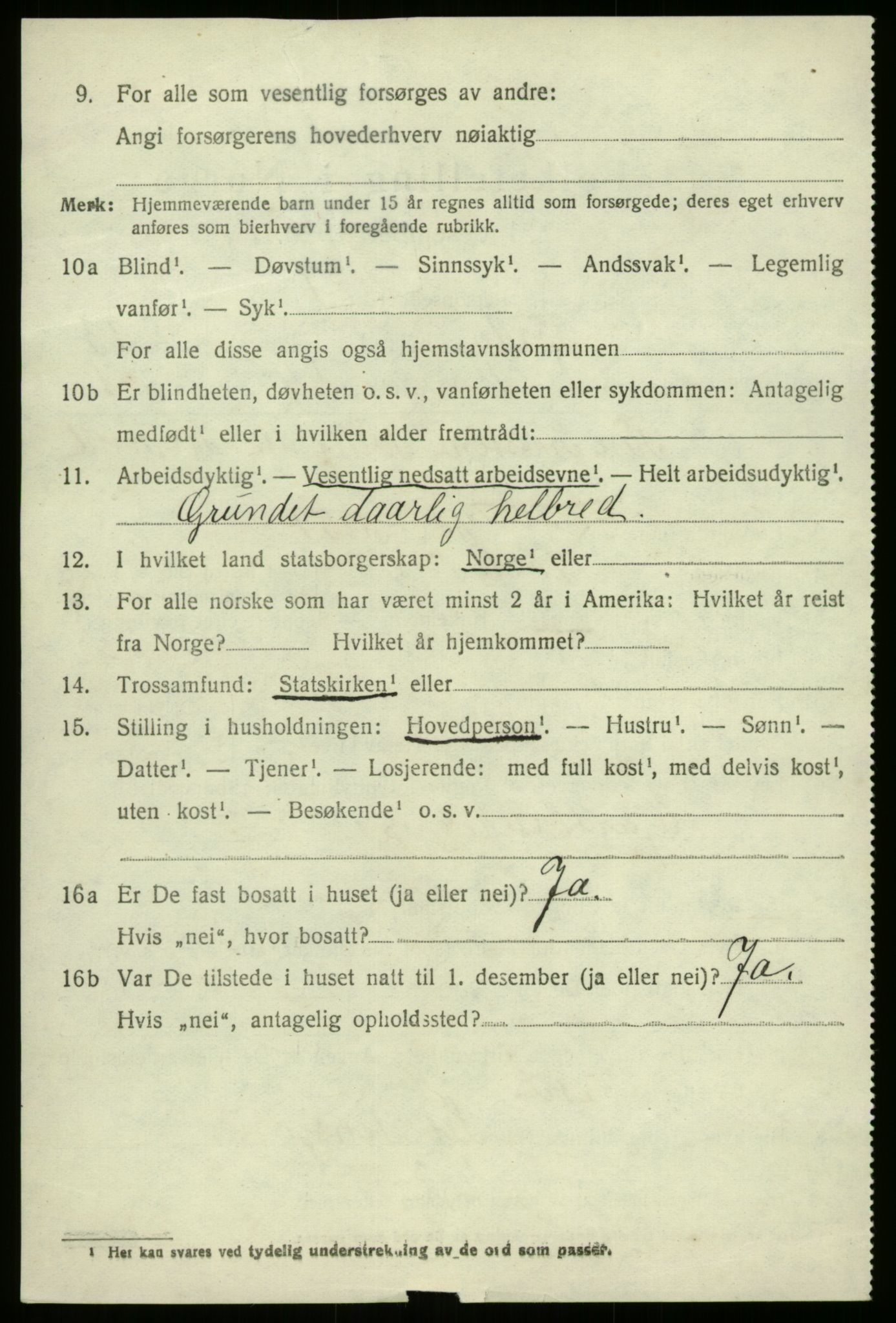 SAB, 1920 census for Førde, 1920, p. 4601