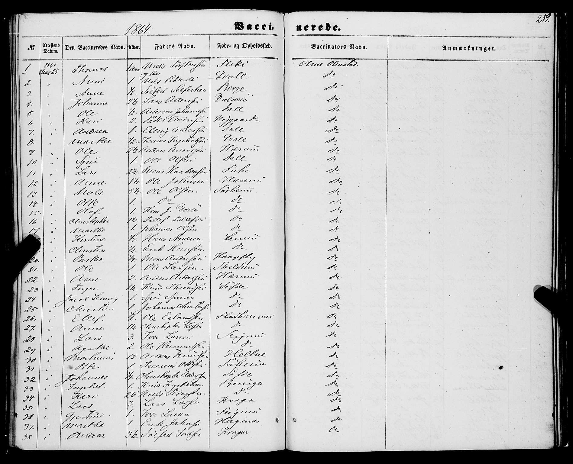 Luster sokneprestembete, SAB/A-81101/H/Haa/Haaa/L0008: Parish register (official) no. A 8, 1860-1870, p. 259