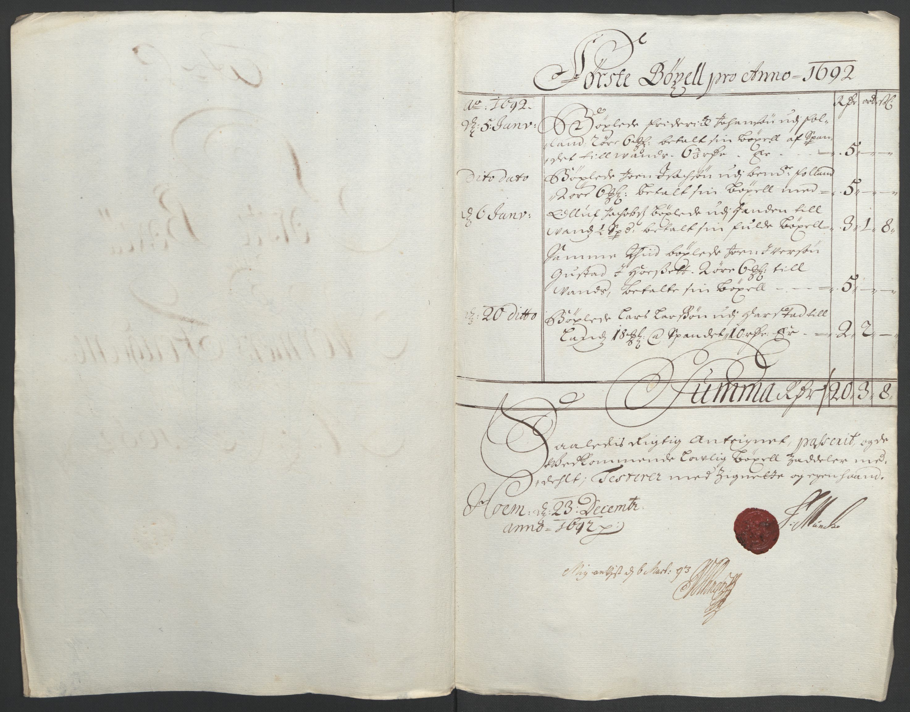 Rentekammeret inntil 1814, Reviderte regnskaper, Fogderegnskap, RA/EA-4092/R56/L3735: Fogderegnskap Nordmøre, 1692-1693, p. 170