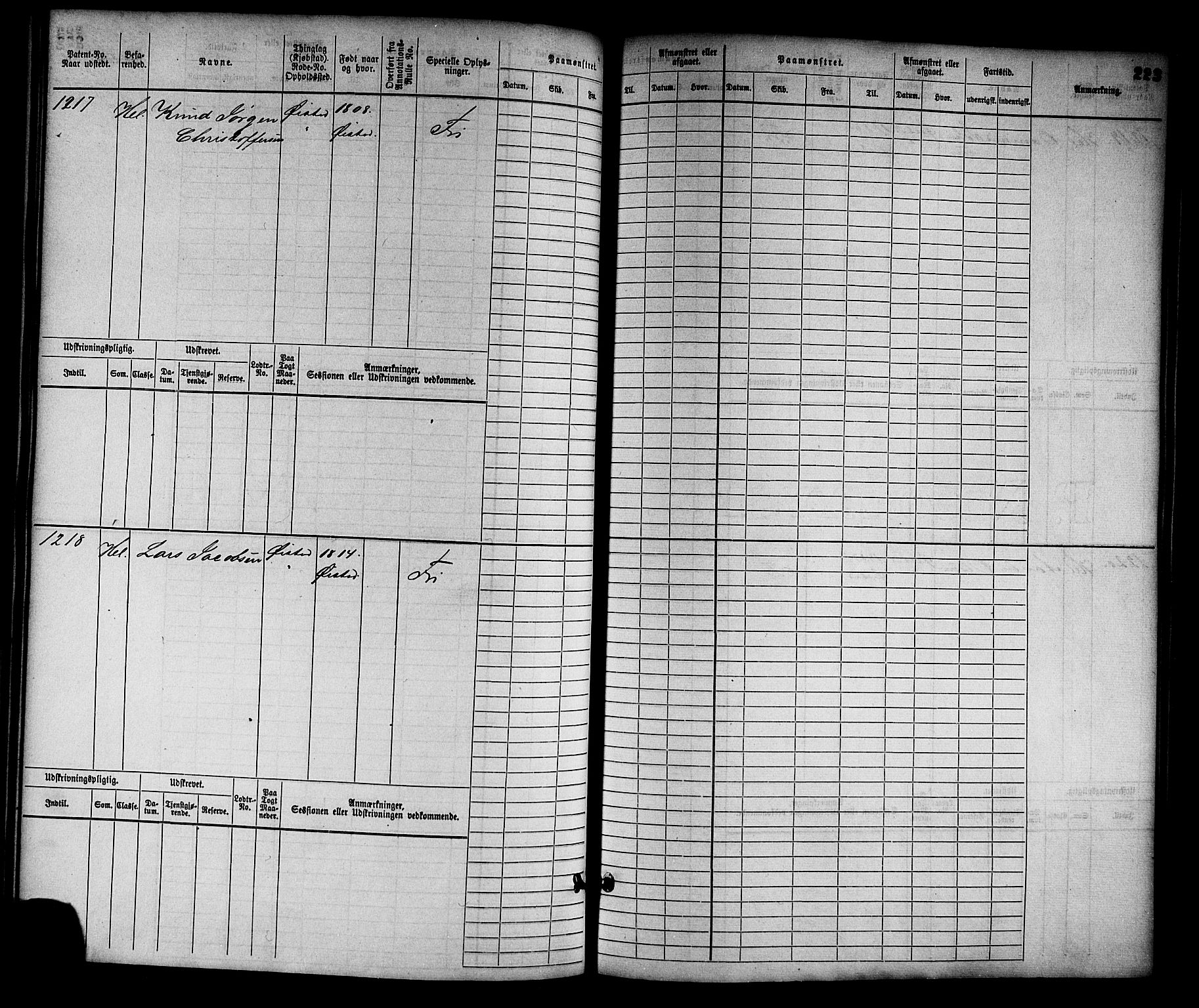 Arendal mønstringskrets, SAK/2031-0012/F/Fb/L0011: Hovedrulle nr 775-1528, S-9, 1868-1885, p. 229