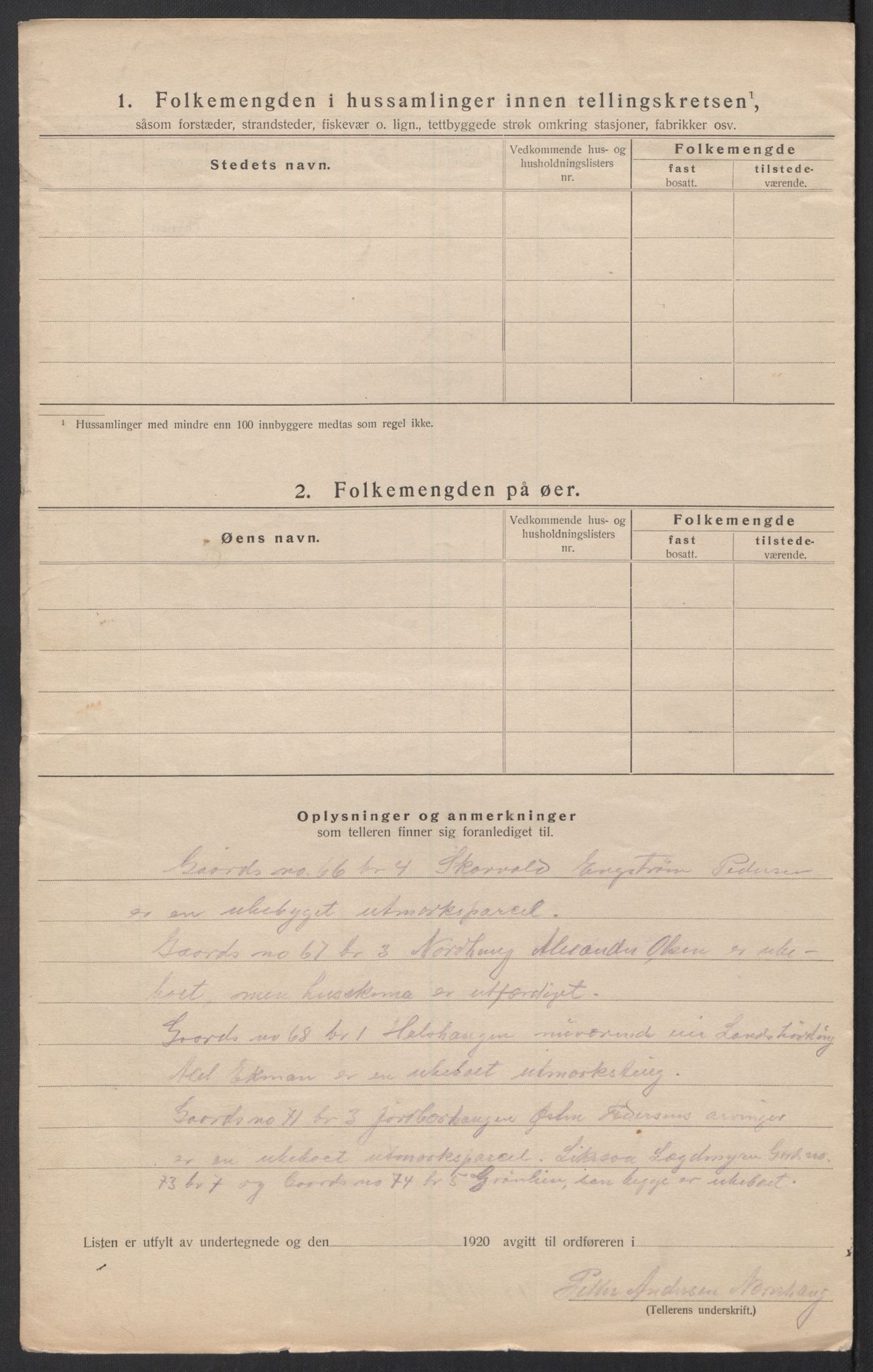 SAT, 1920 census for Fauske, 1920, p. 89