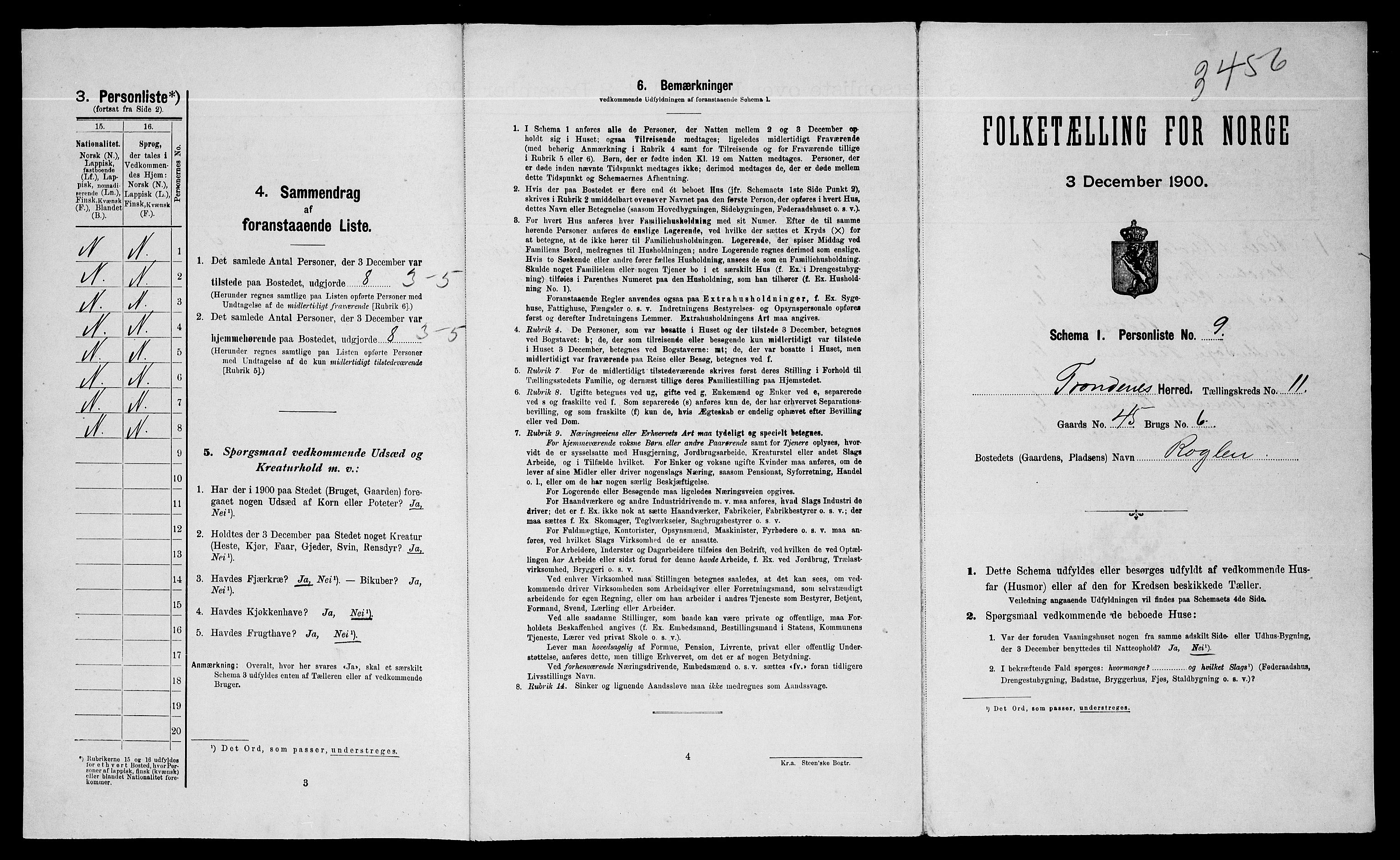 SATØ, 1900 census for Trondenes, 1900, p. 1060