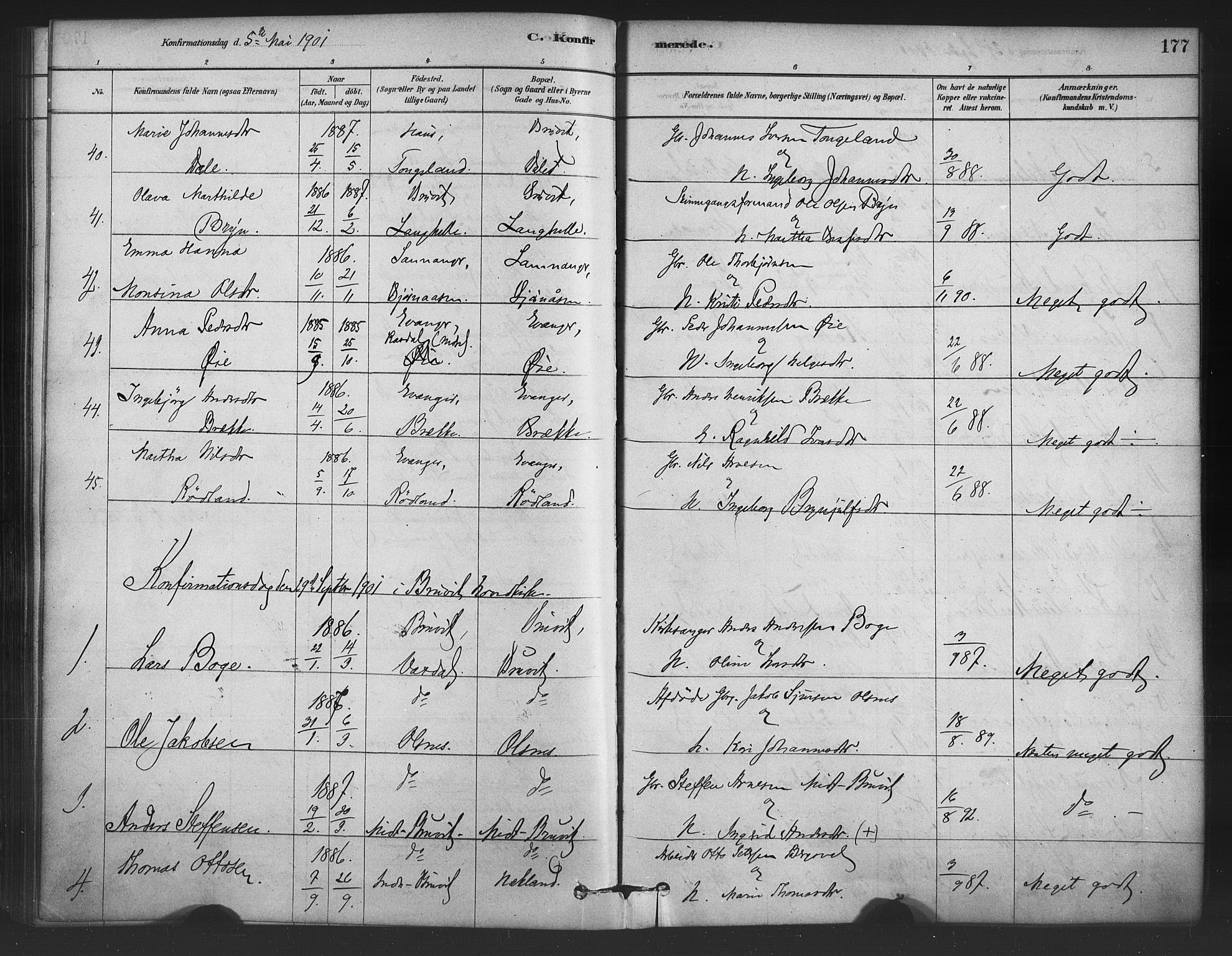 Bruvik Sokneprestembete, AV/SAB-A-74701/H/Haa: Parish register (official) no. B 1, 1878-1904, p. 177