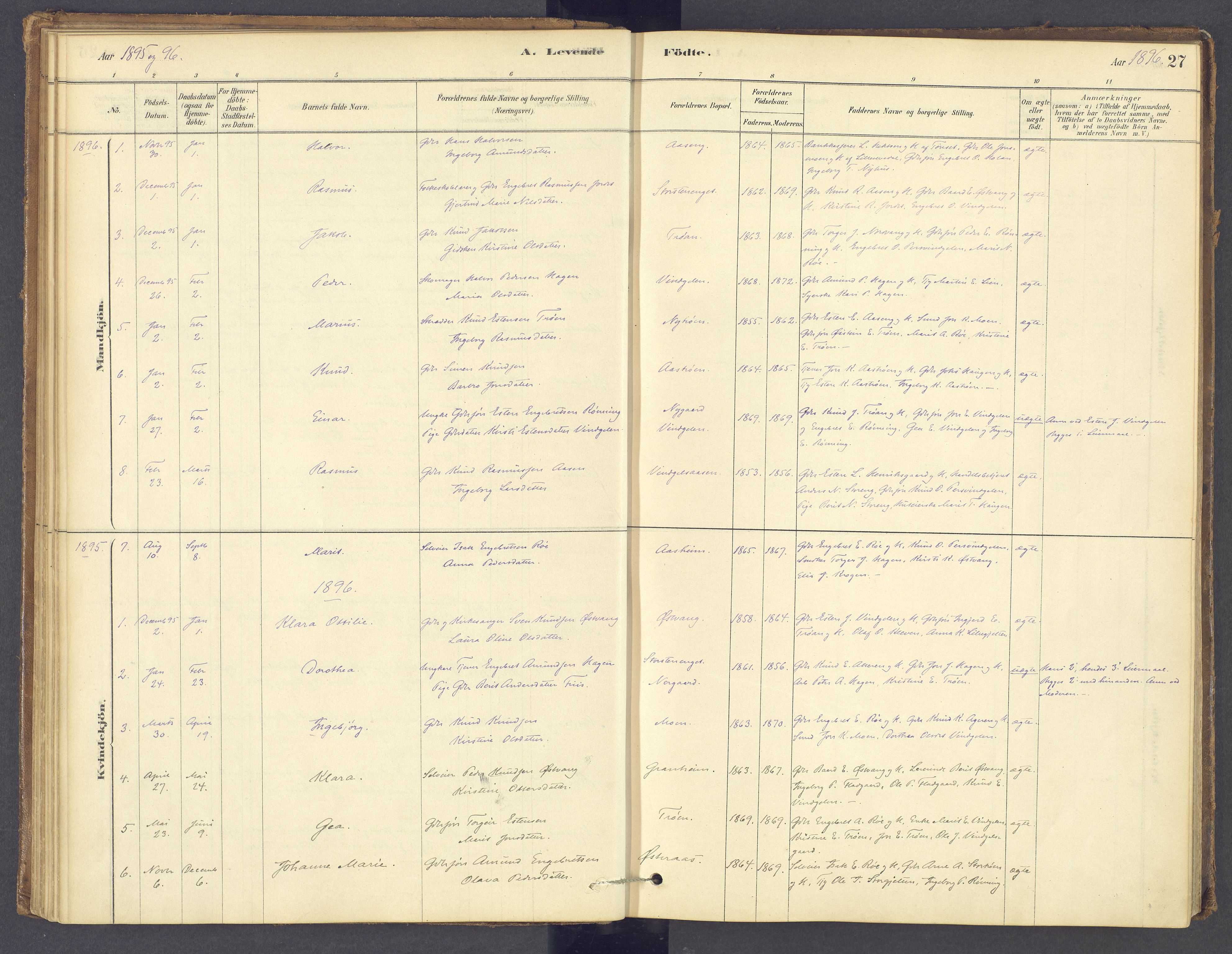 Tolga prestekontor, SAH/PREST-062/K/L0012: Parish register (official) no. 12, 1877-1925, p. 27