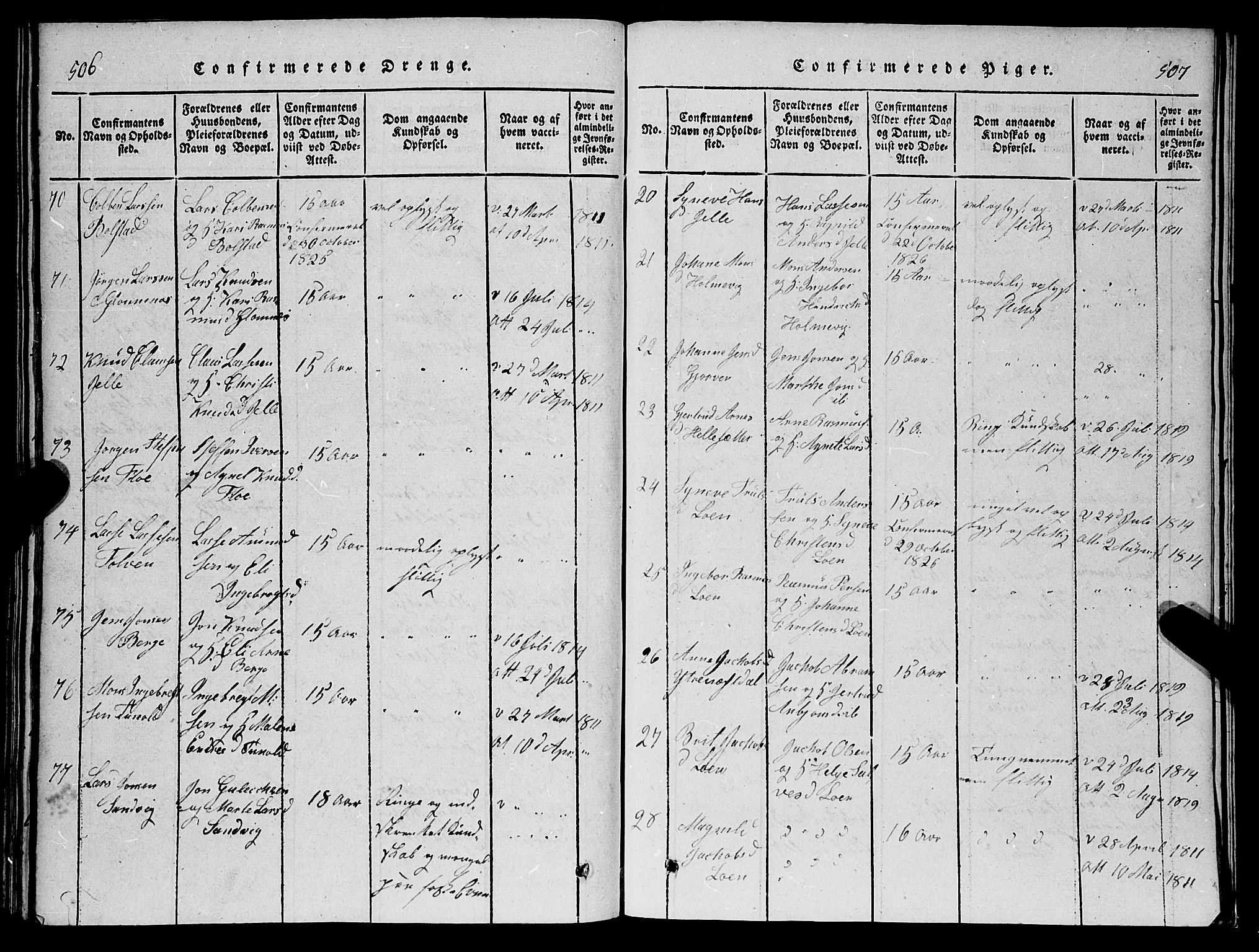 Stryn Sokneprestembete, SAB/A-82501: Parish register (copy) no. C 1, 1801-1845, p. 506-507