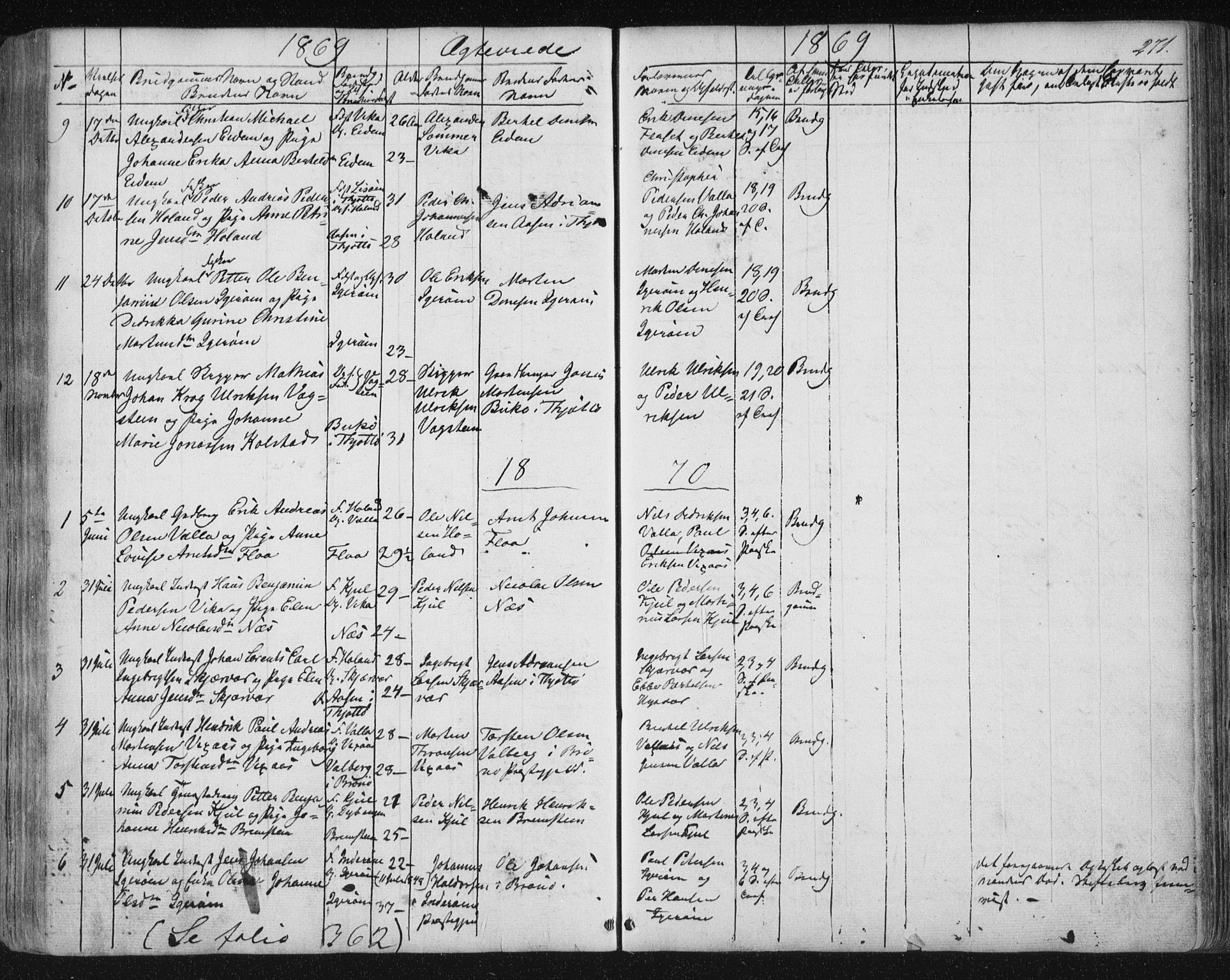Ministerialprotokoller, klokkerbøker og fødselsregistre - Nordland, SAT/A-1459/816/L0240: Parish register (official) no. 816A06, 1846-1870, p. 271