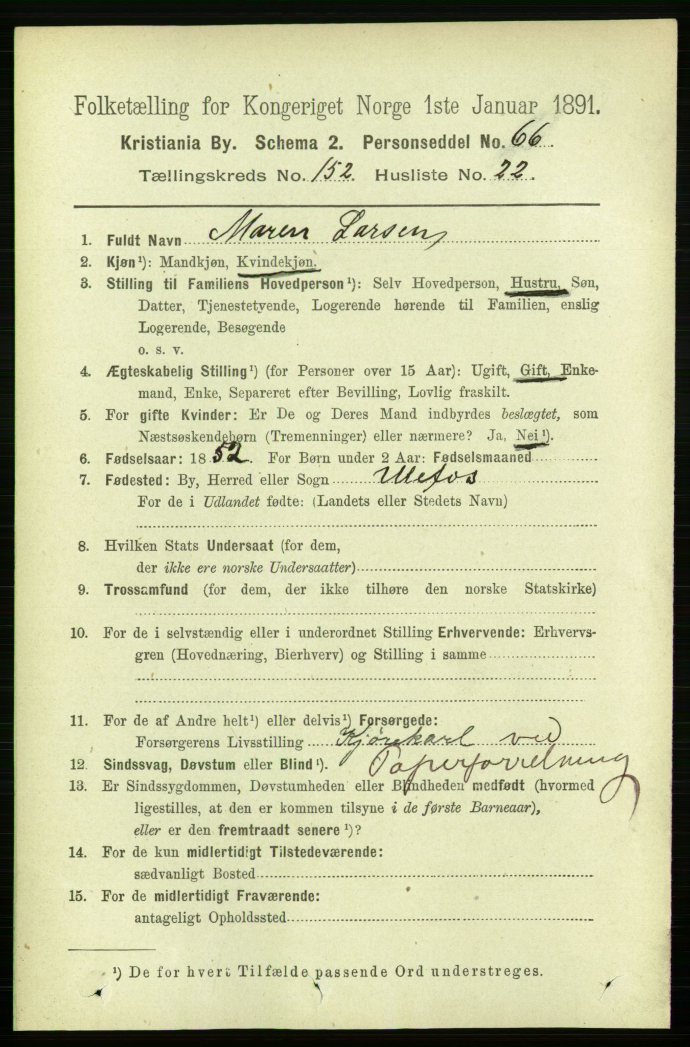 RA, 1891 census for 0301 Kristiania, 1891, p. 85908