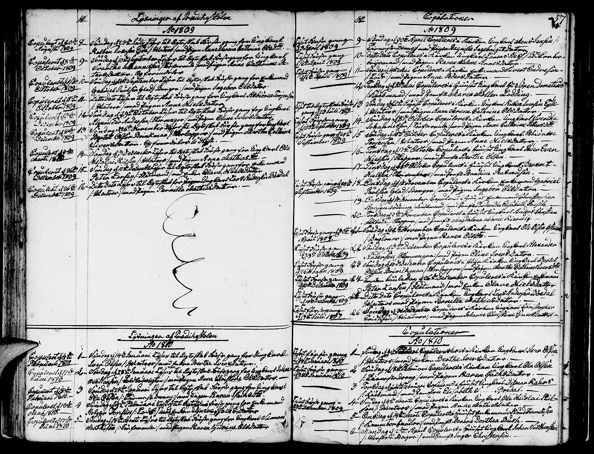 Nykirken Sokneprestembete, SAB/A-77101/H/Hab: Parish register (copy) no. A 2, 1782-1847, p. 57
