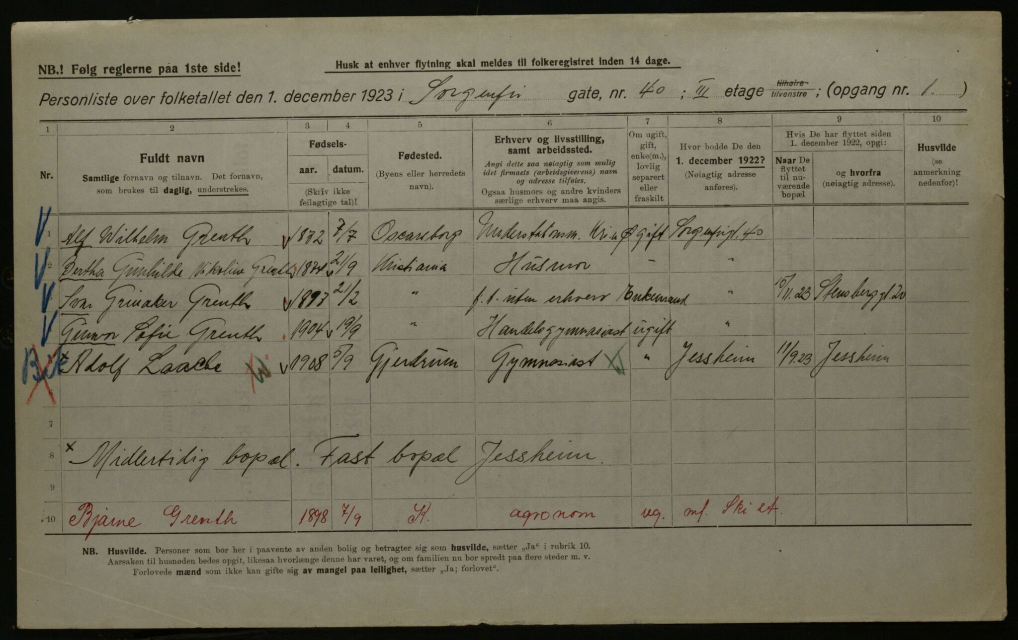 OBA, Municipal Census 1923 for Kristiania, 1923, p. 110891