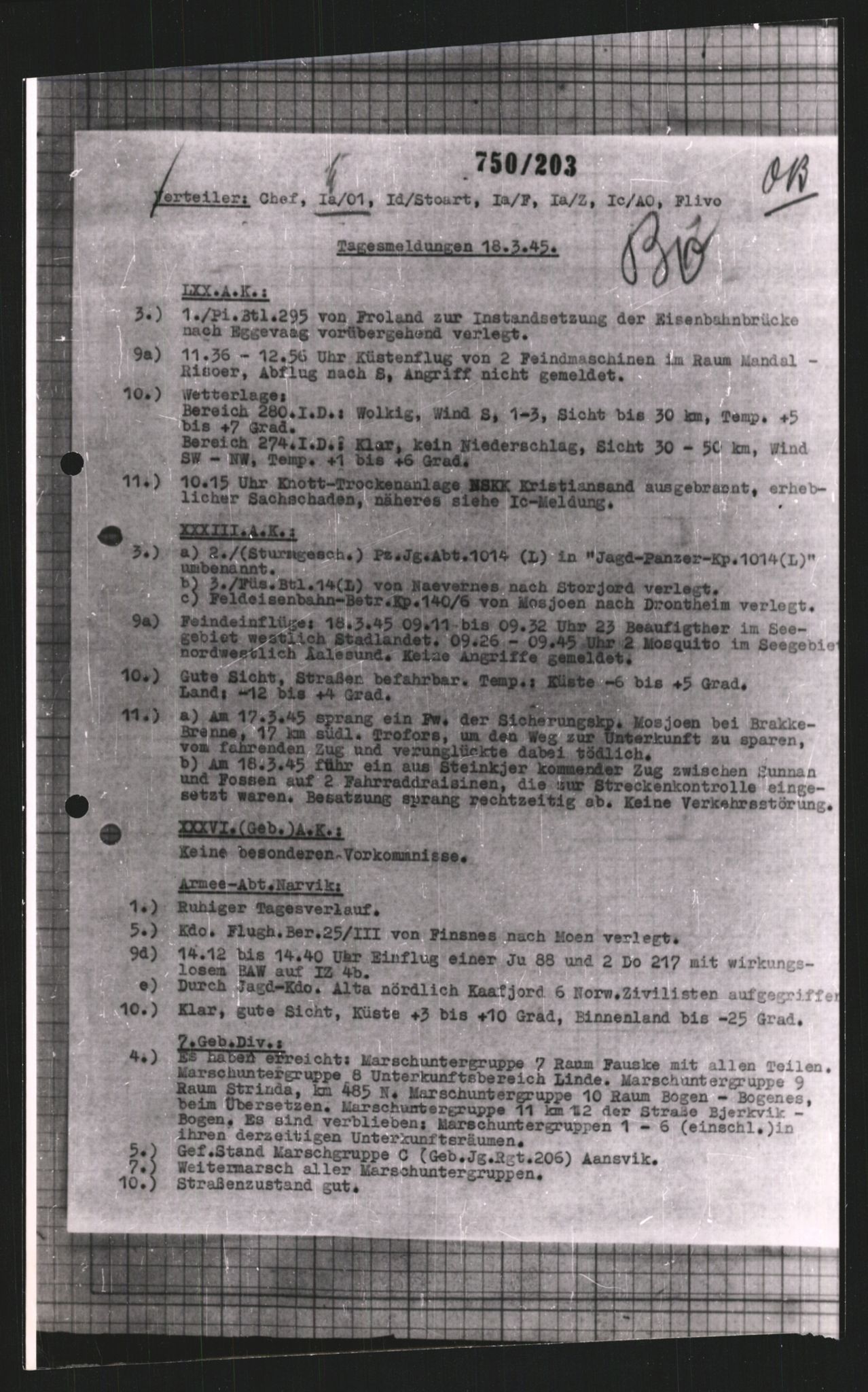 Forsvarets Overkommando. 2 kontor. Arkiv 11.4. Spredte tyske arkivsaker, AV/RA-RAFA-7031/D/Dar/Dara/L0008: Krigsdagbøker for 20. Gebirgs-Armee-Oberkommando (AOK 20), 1945, p. 537