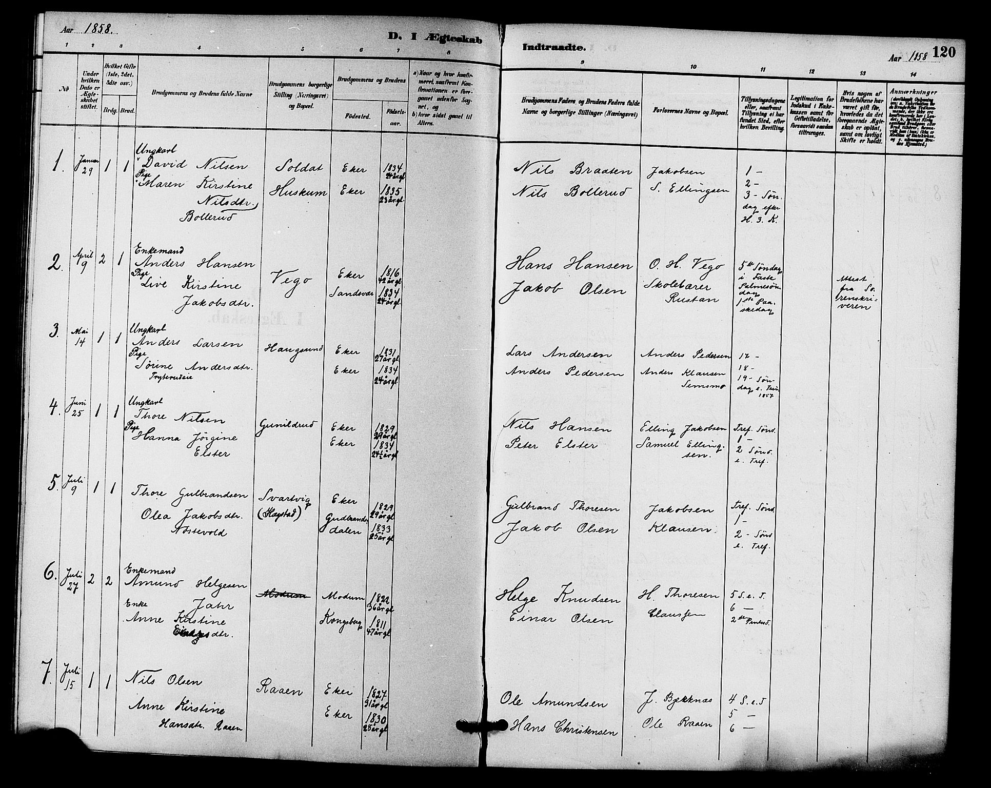Fiskum kirkebøker, SAKO/A-15/F/Fa/L0001: Parish register (official) no. 1, 1858-1877, p. 120
