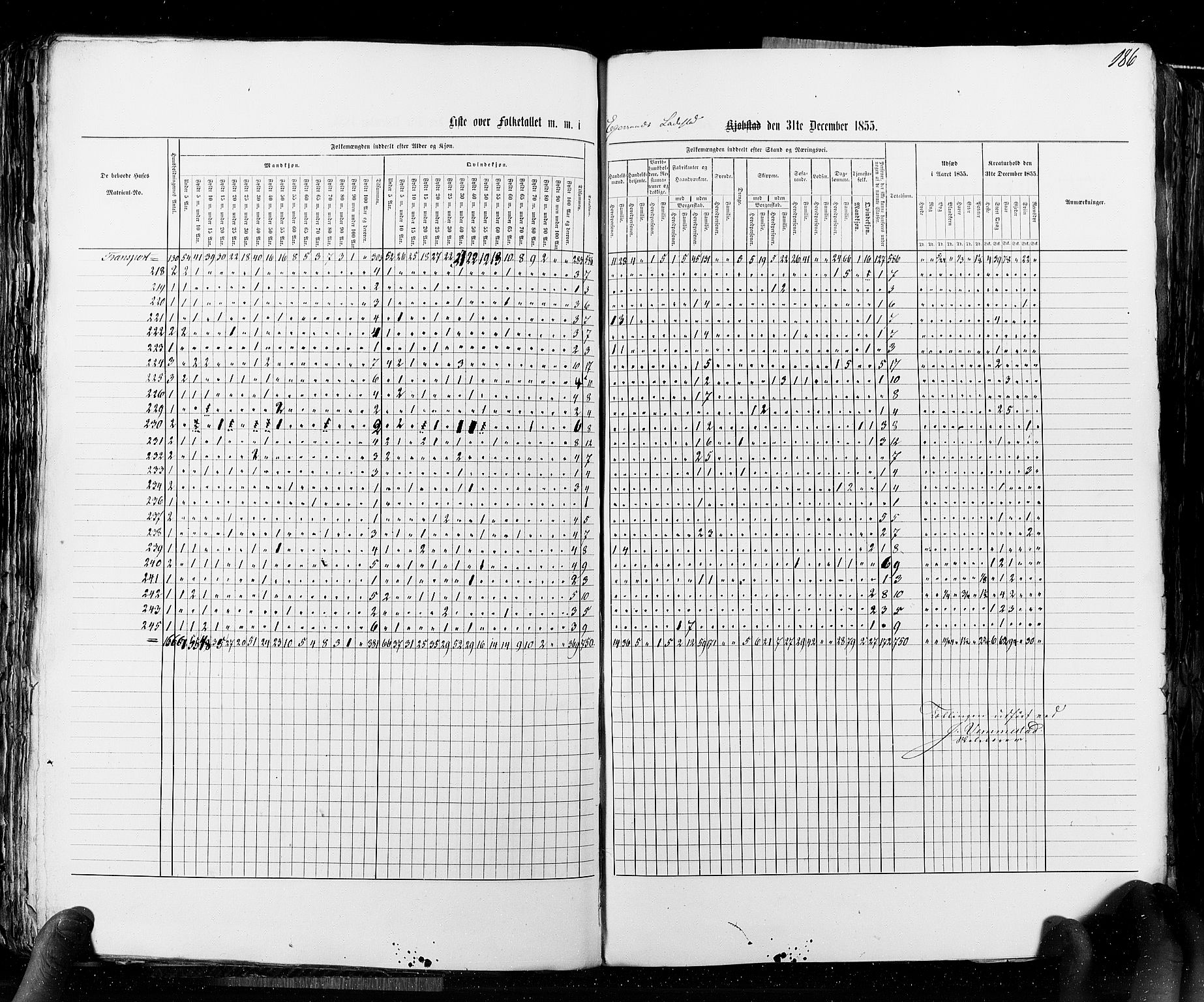 RA, Census 1855, vol. 8: Risør-Vadsø, 1855, p. 186