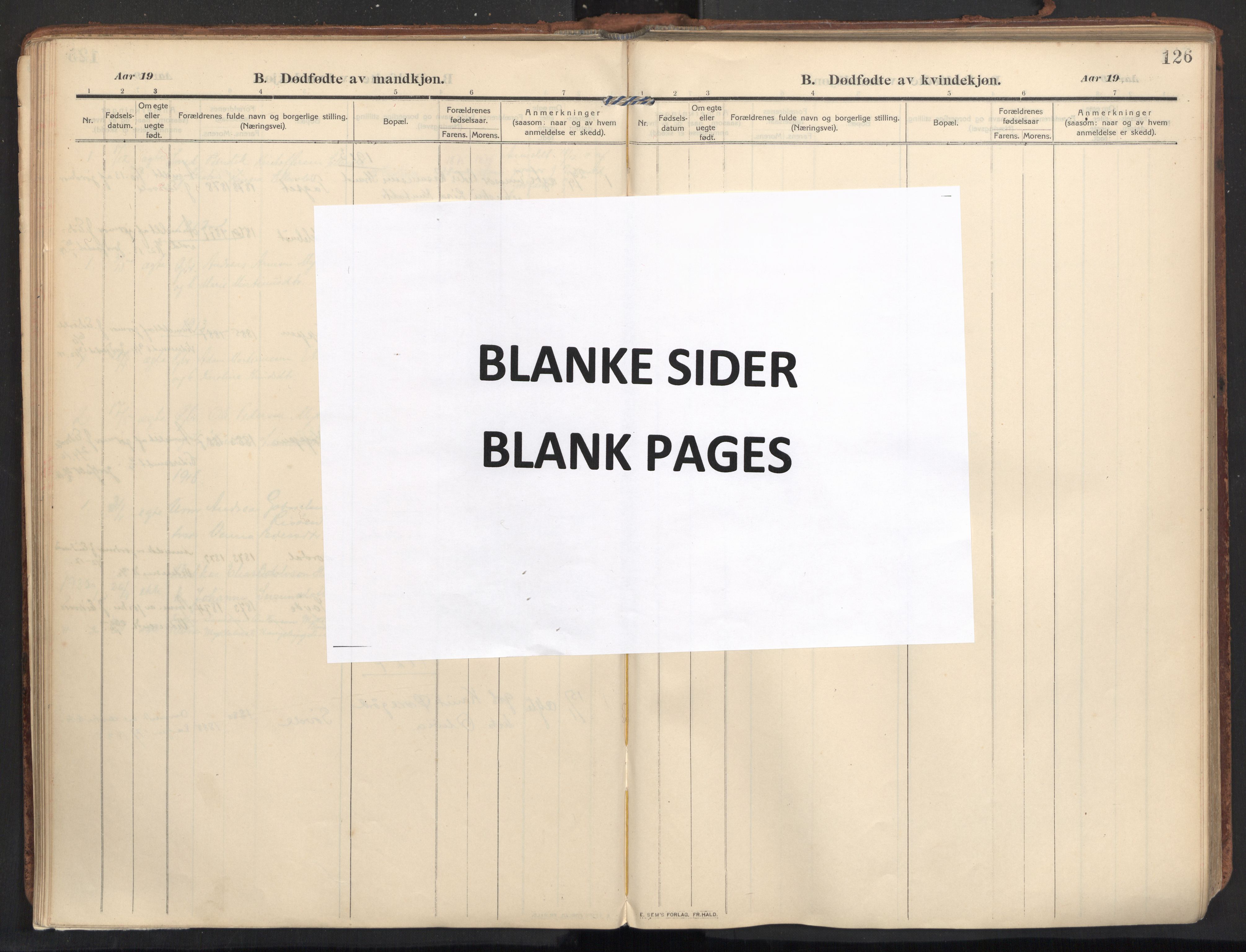 Ministerialprotokoller, klokkerbøker og fødselsregistre - Møre og Romsdal, SAT/A-1454/502/L0026: Parish register (official) no. 502A04, 1909-1933, p. 126