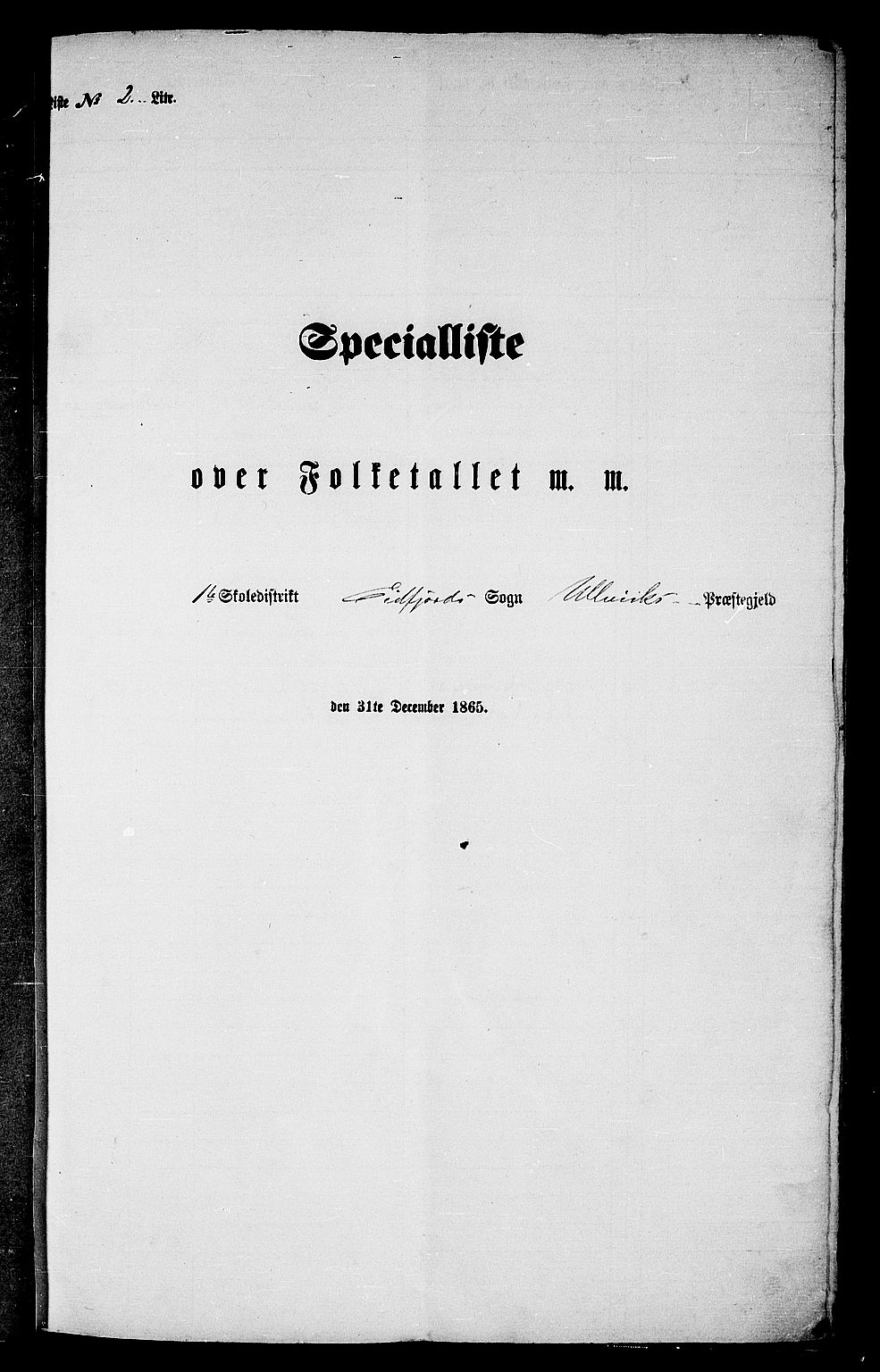 RA, 1865 census for Ulvik, 1865, p. 23