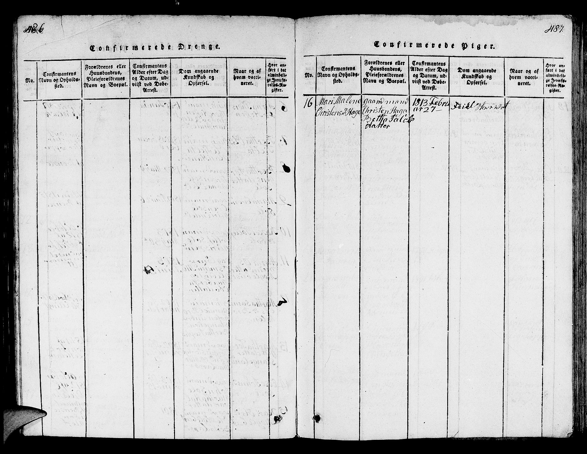 Håland sokneprestkontor, AV/SAST-A-101802/001/30BB/L0001: Parish register (copy) no. B 1, 1815-1845, p. 486-487