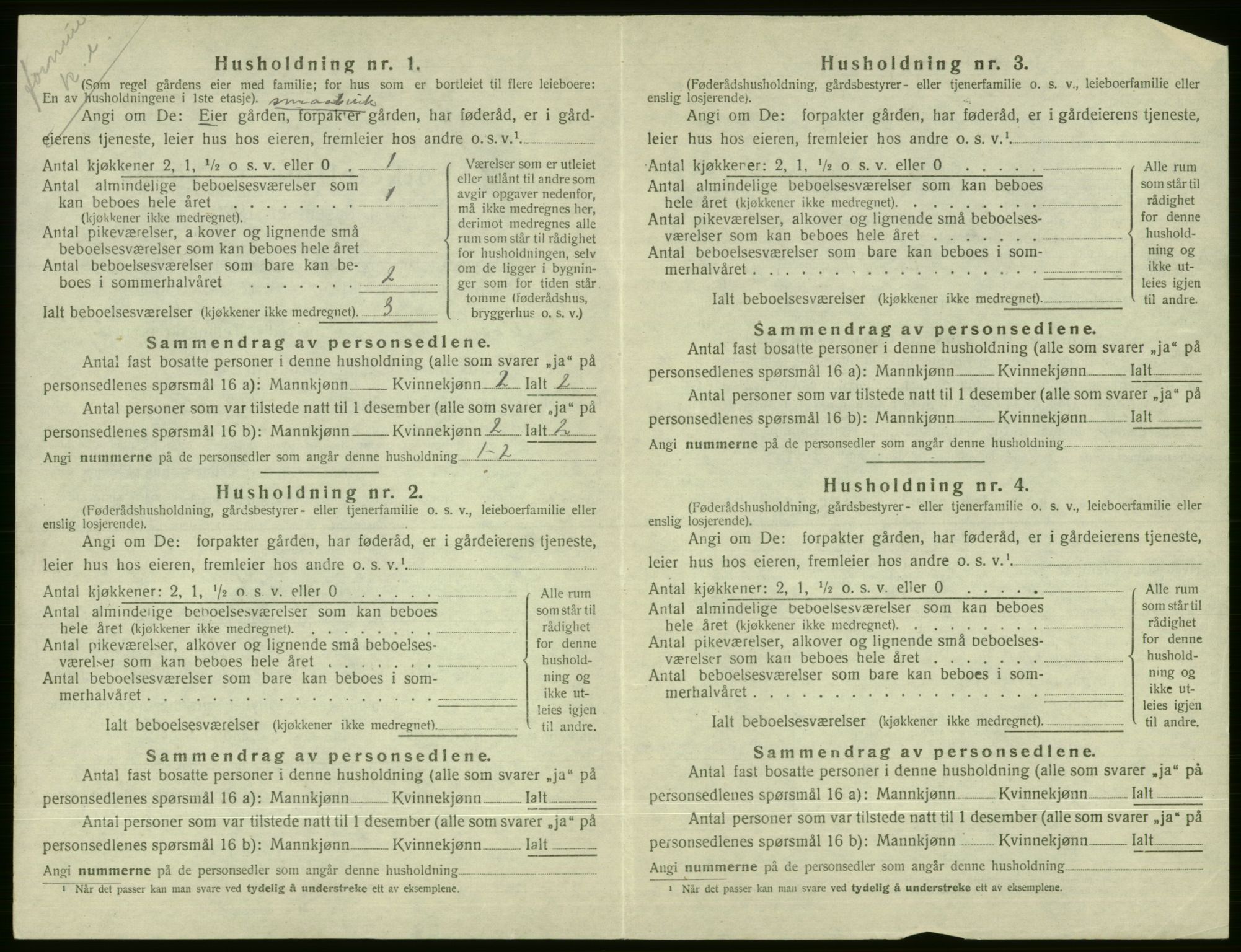 SAB, 1920 census for Voss, 1920, p. 2502