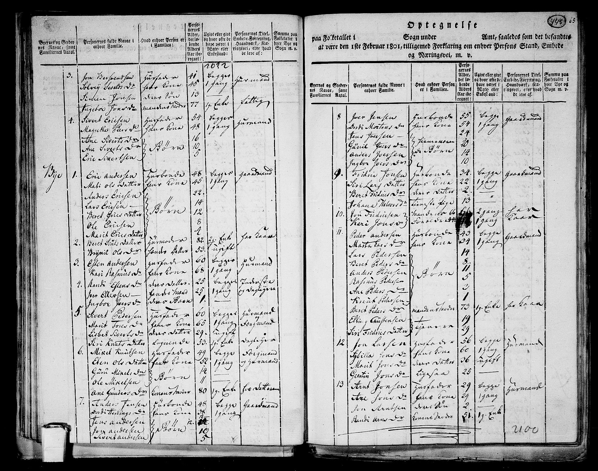 RA, 1801 census for 1638P Orkdal, 1801, p. 444b-445a