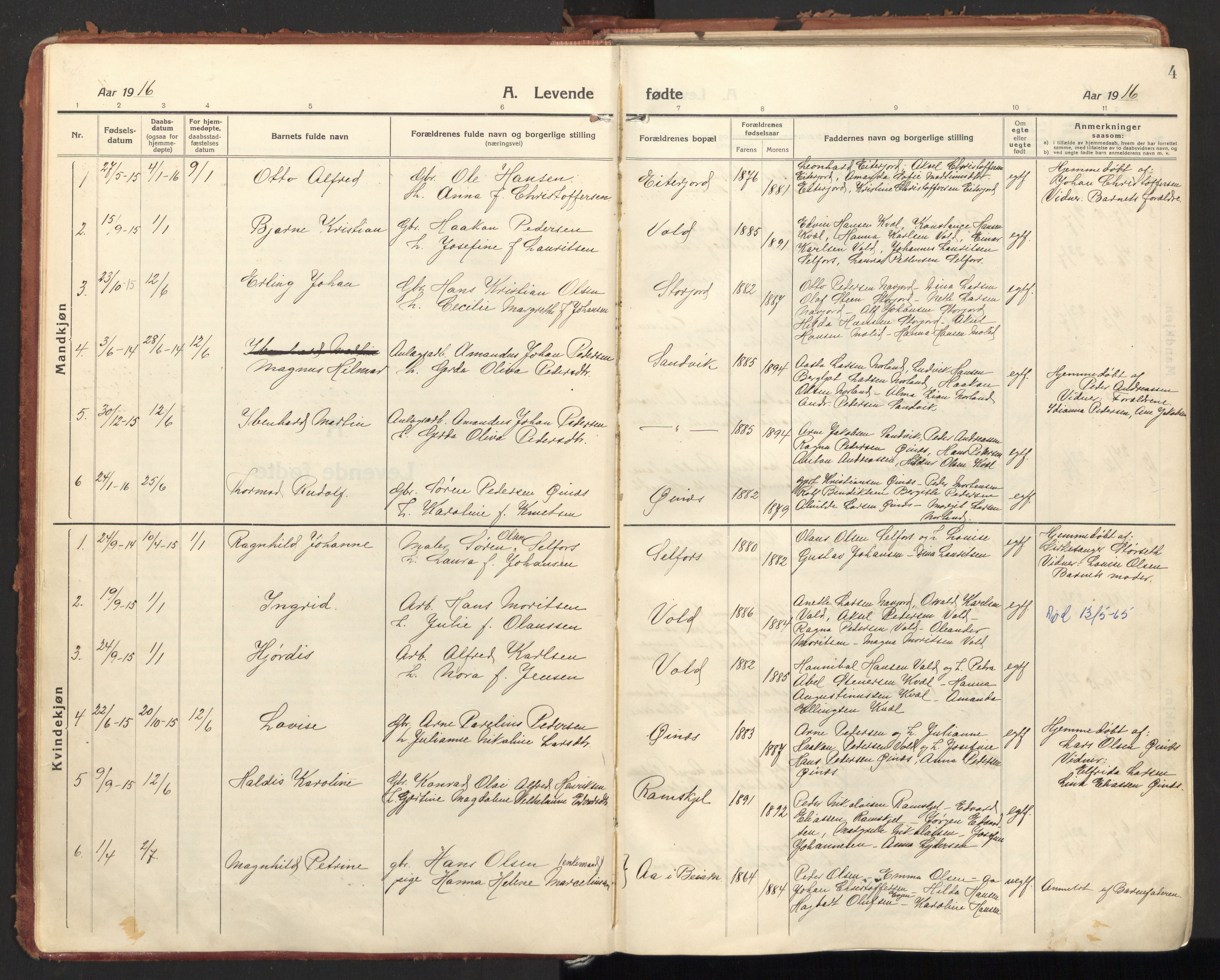 Ministerialprotokoller, klokkerbøker og fødselsregistre - Nordland, SAT/A-1459/846/L0650: Parish register (official) no. 846A08, 1916-1935, p. 4