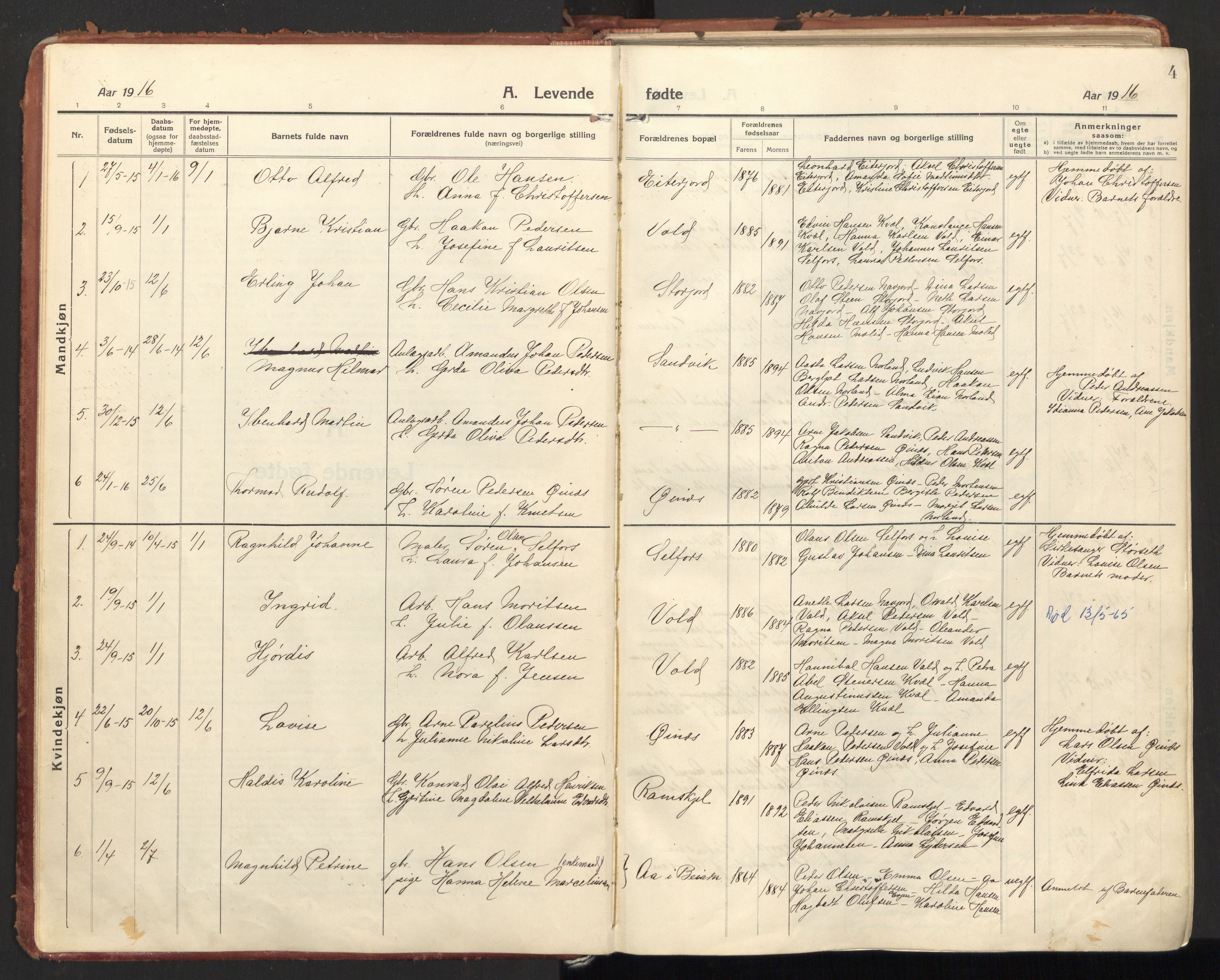 Ministerialprotokoller, klokkerbøker og fødselsregistre - Nordland, AV/SAT-A-1459/846/L0650: Parish register (official) no. 846A08, 1916-1935, p. 4