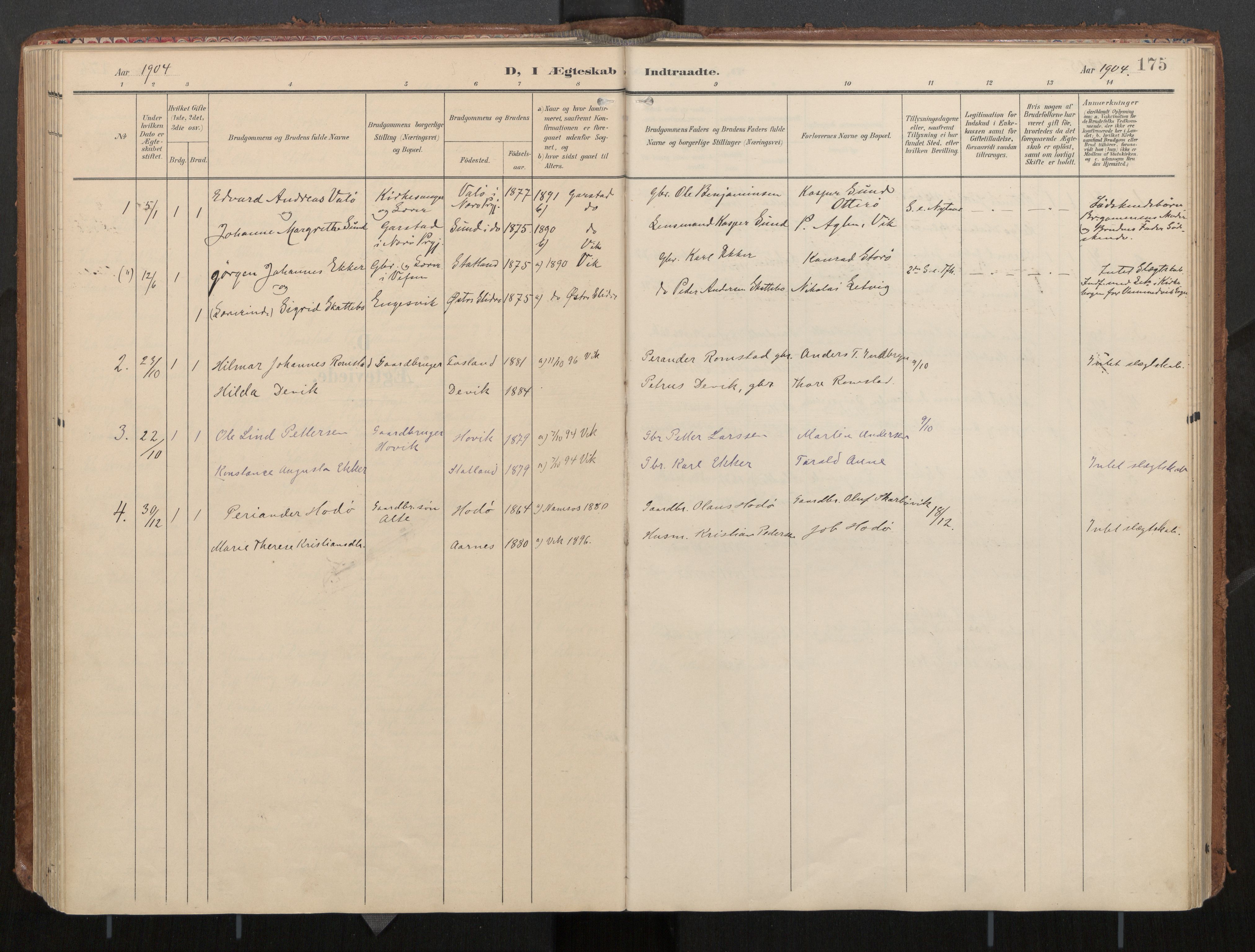 Ministerialprotokoller, klokkerbøker og fødselsregistre - Nord-Trøndelag, AV/SAT-A-1458/774/L0629: Parish register (official), 1904-1926, p. 175