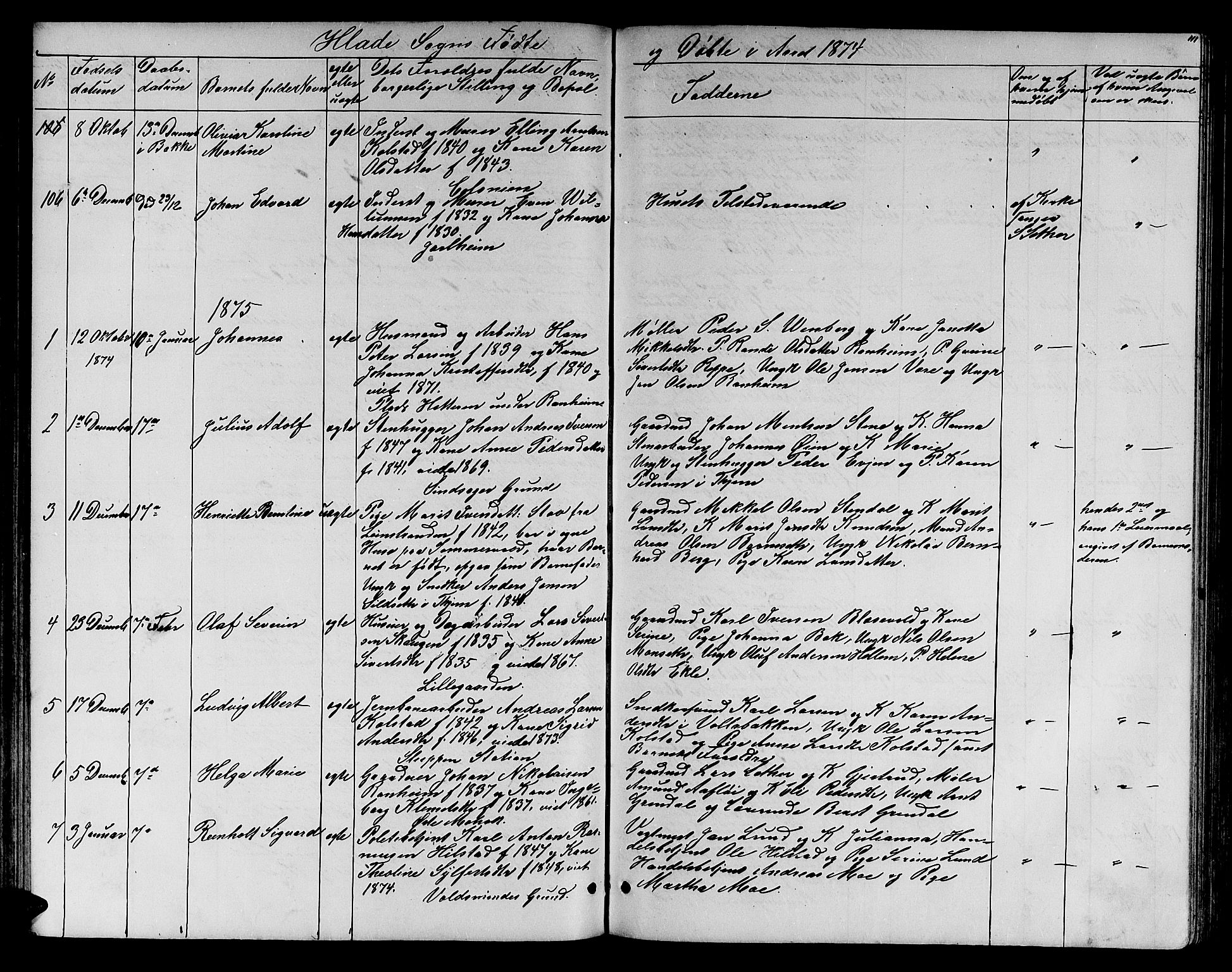 Ministerialprotokoller, klokkerbøker og fødselsregistre - Sør-Trøndelag, SAT/A-1456/606/L0311: Parish register (copy) no. 606C07, 1860-1877, p. 111