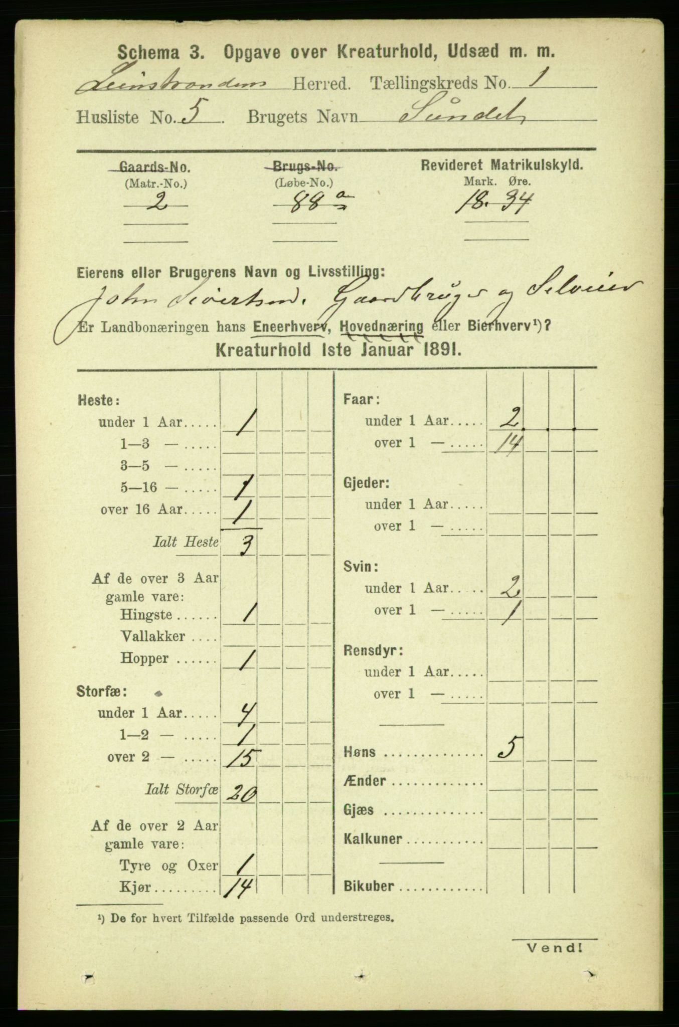 RA, 1891 census for 1654 Leinstrand, 1891, p. 1417