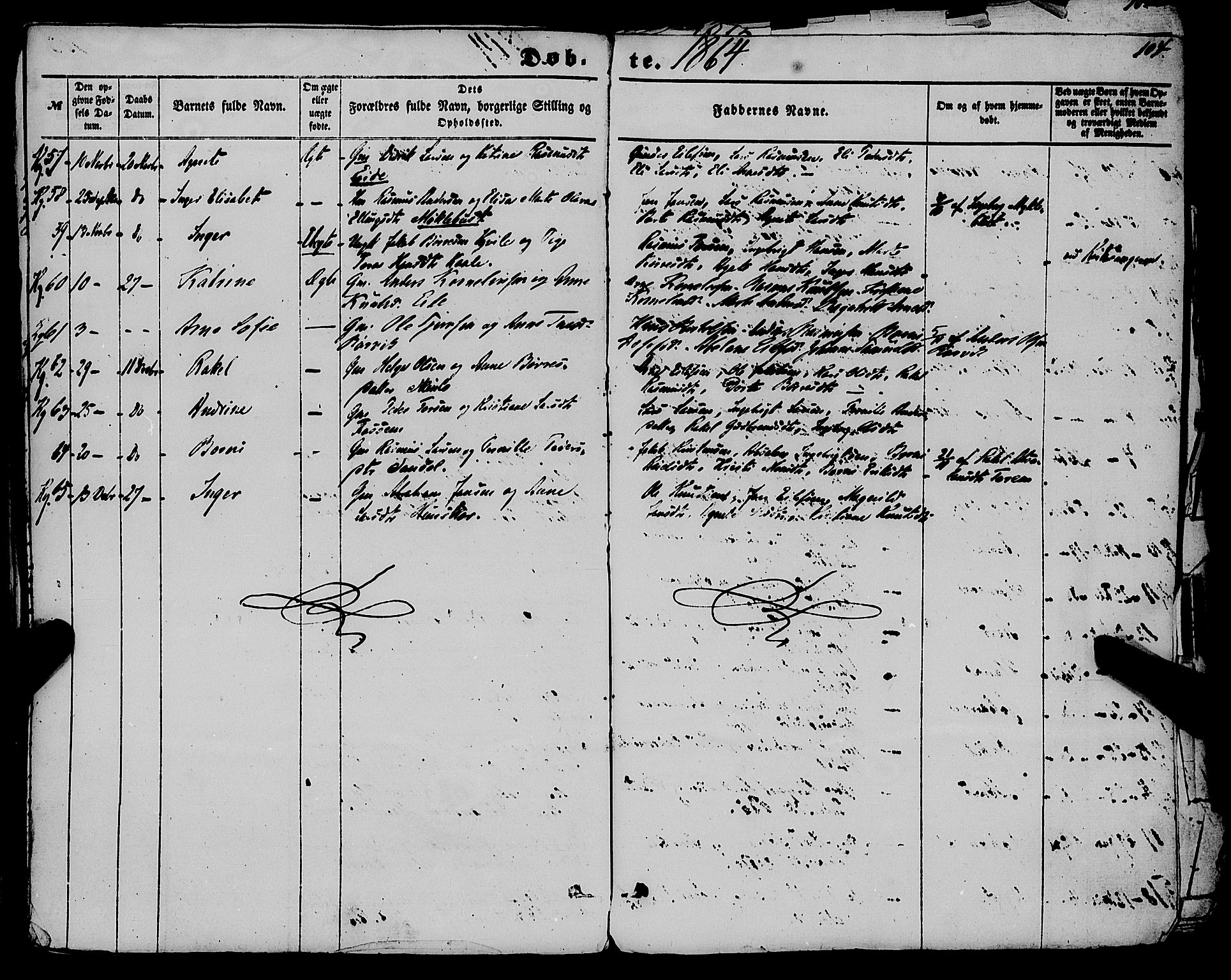 Gloppen sokneprestembete, AV/SAB-A-80101/H/Haa/Haaa/L0009: Parish register (official) no. A 9, 1855-1870, p. 104